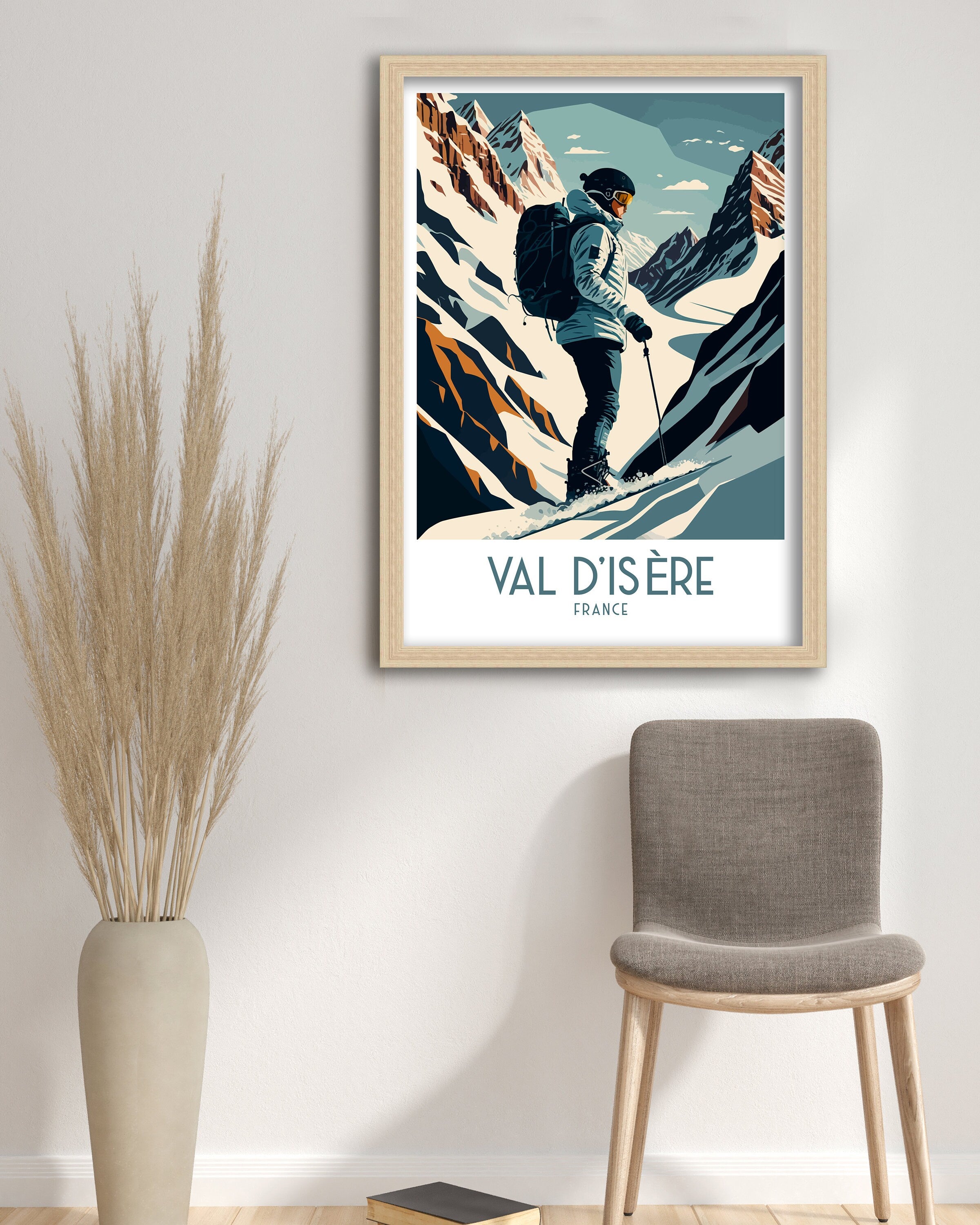 Val d'Isère Ski Poster | French Alps Travel Print