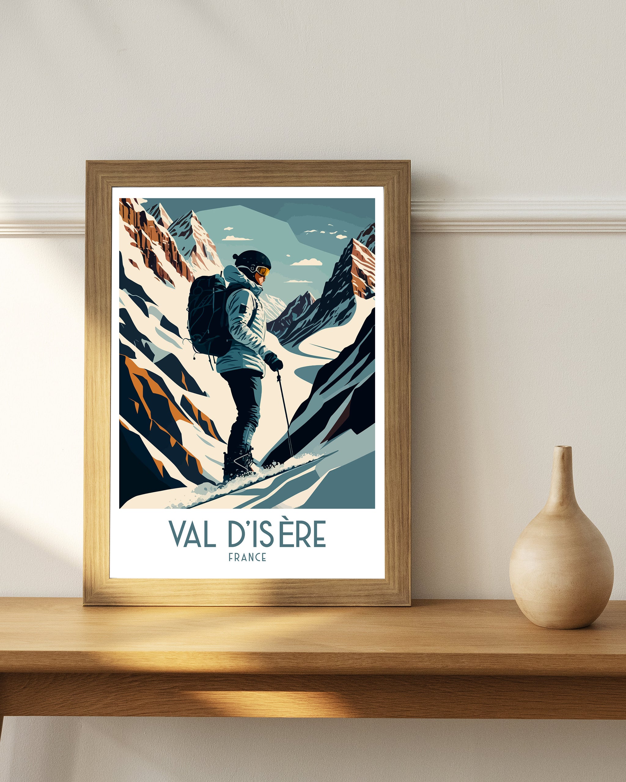 Val d'Isère Ski Poster | French Alps Travel Print