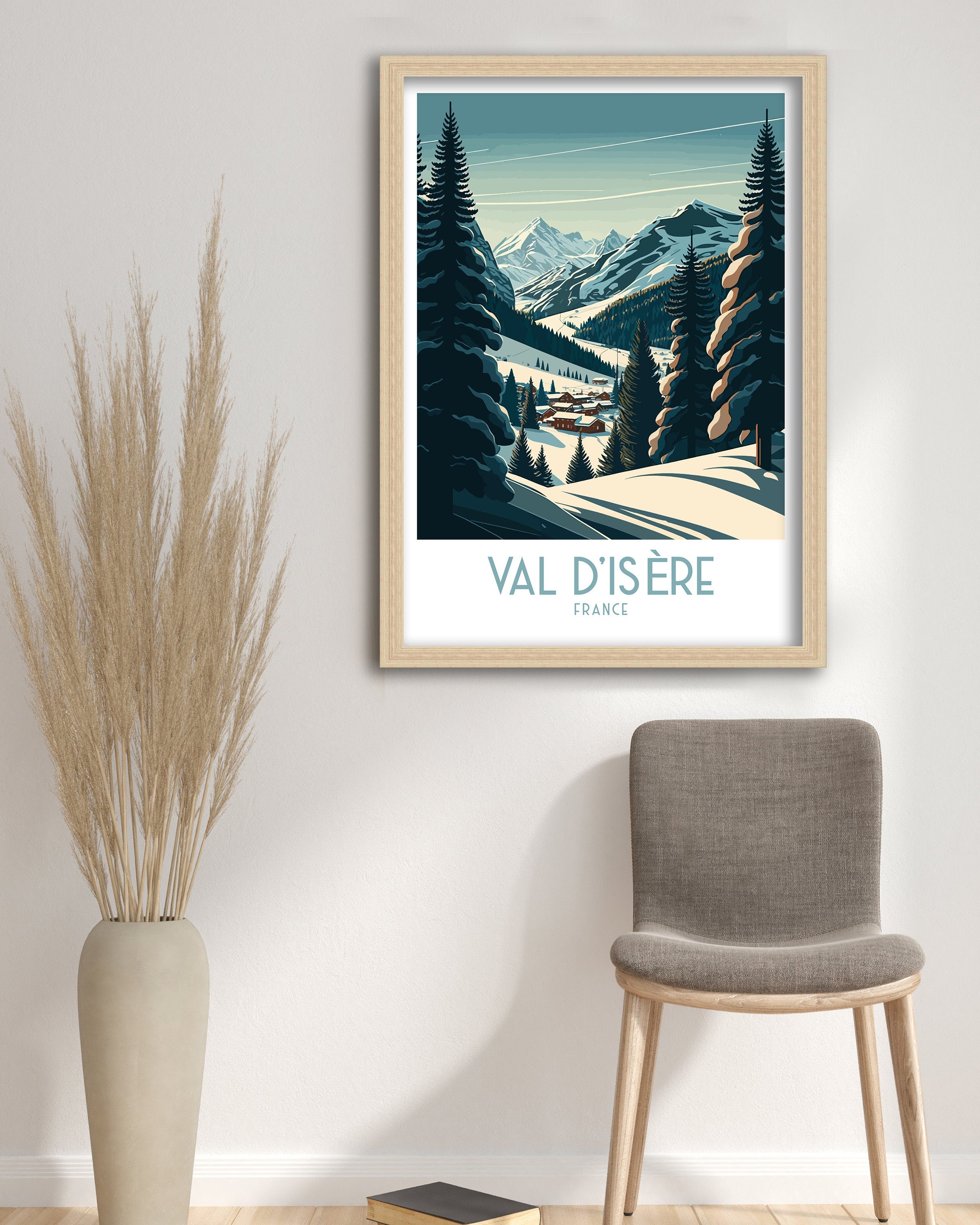 Val d'Isère Ski Poster | French Alps Travel Print