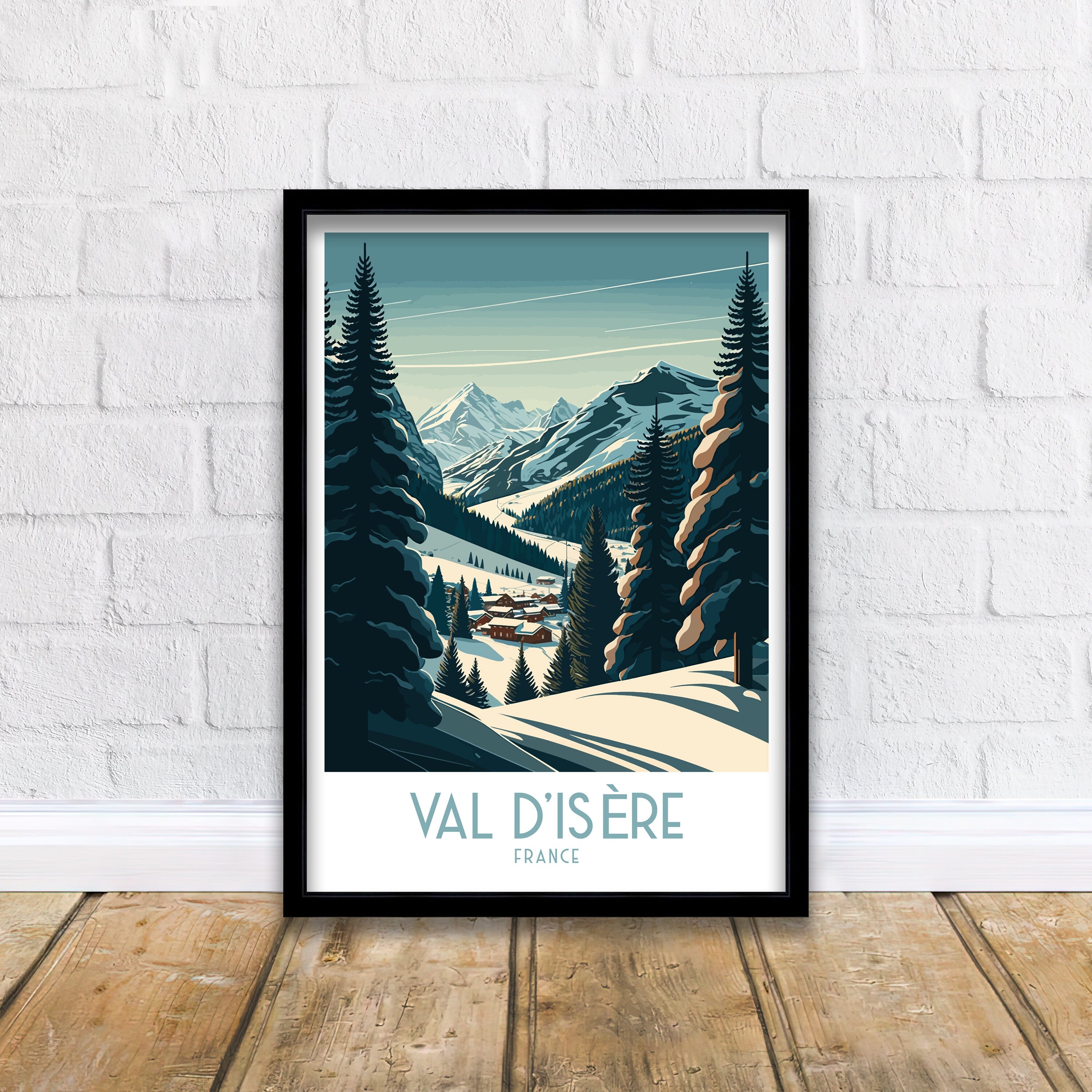 Val d'Isère Ski Poster | French Alps Travel Print