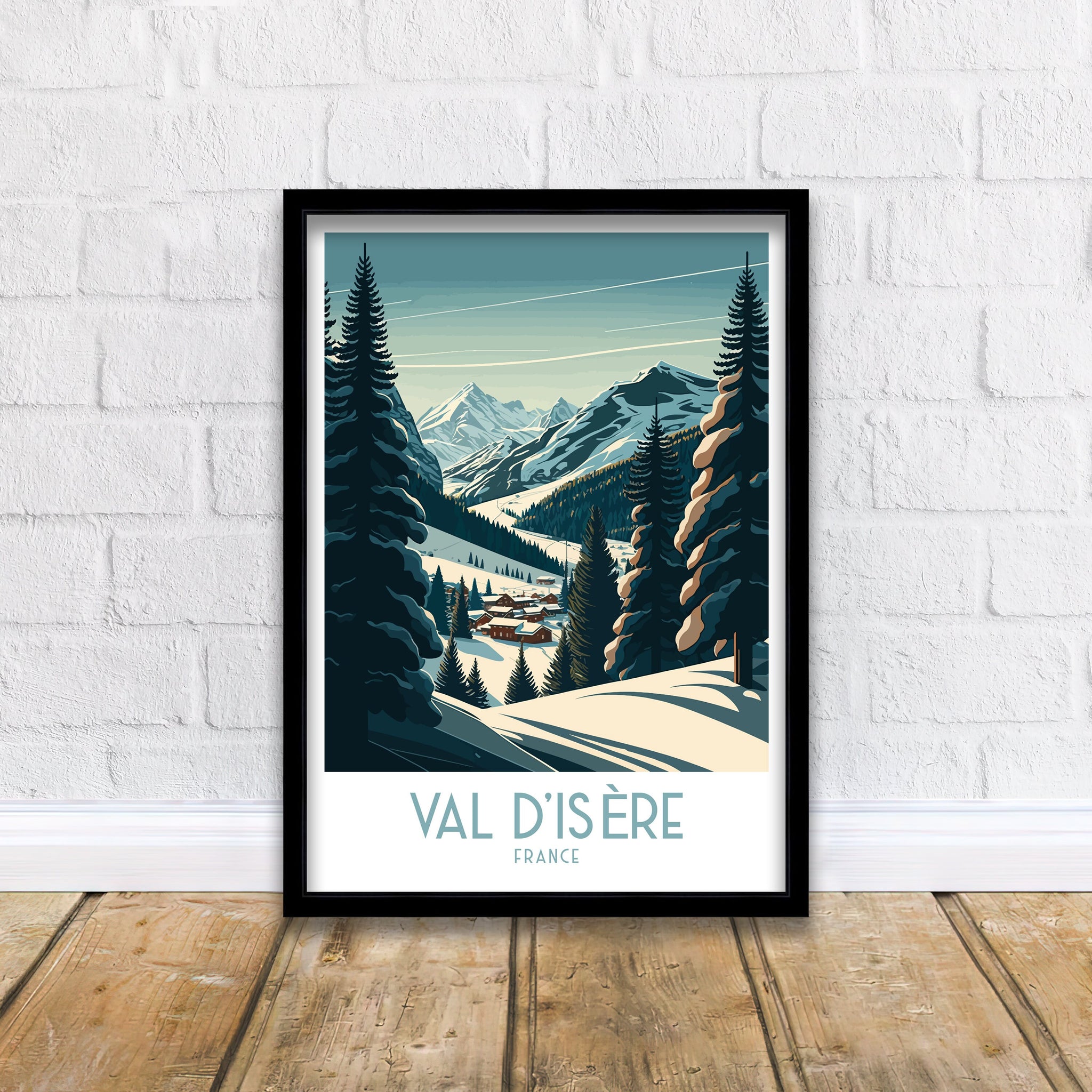 Val d'Isère Ski Poster | French Alps Travel Print