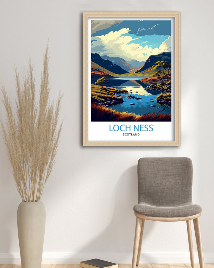 Loch Ness Scotland Travel Poster Loch Ness