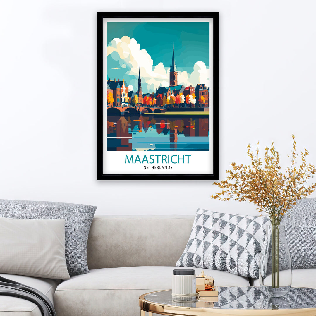 Maastricht Netherlands Travel Poster Maastricht