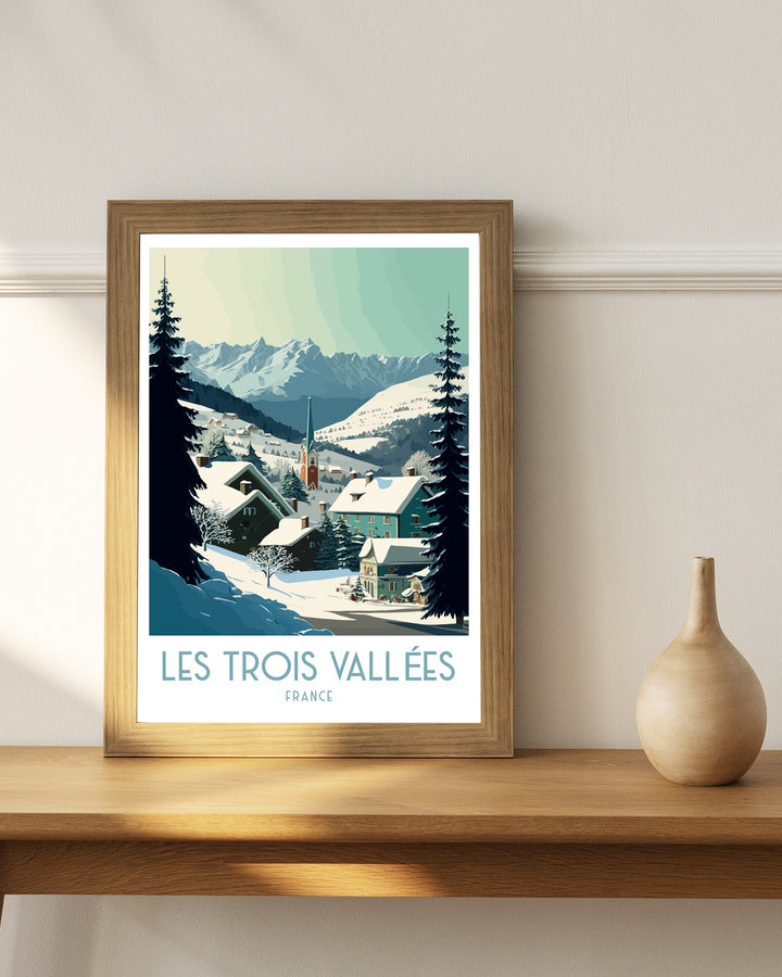 Les Trois Vallées Ski Poster