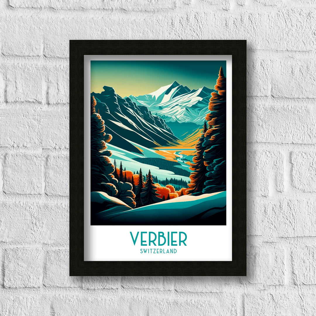 Verbier Ski Poster