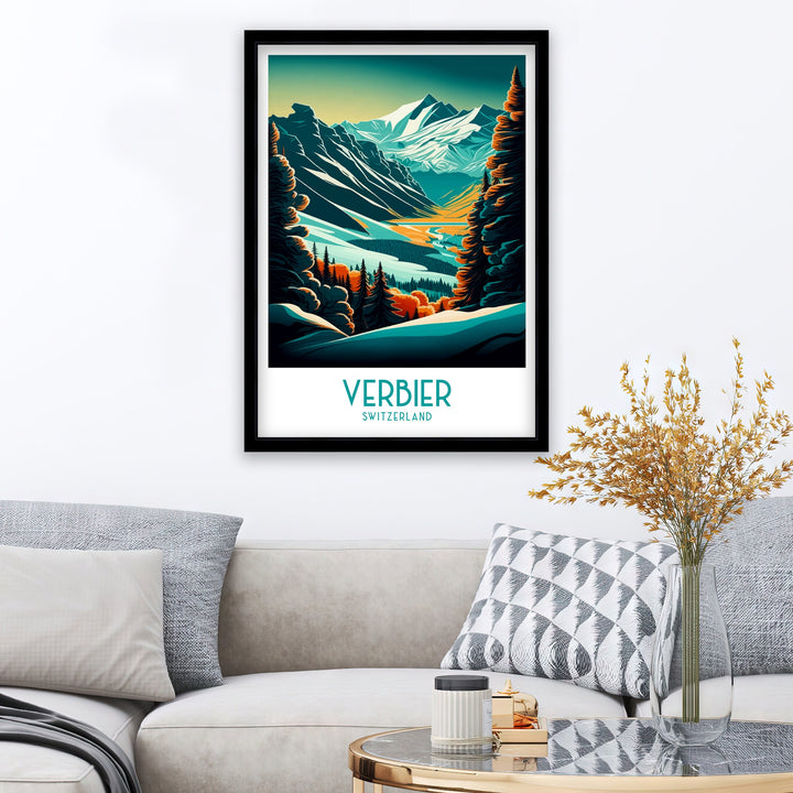 Verbier Ski Poster