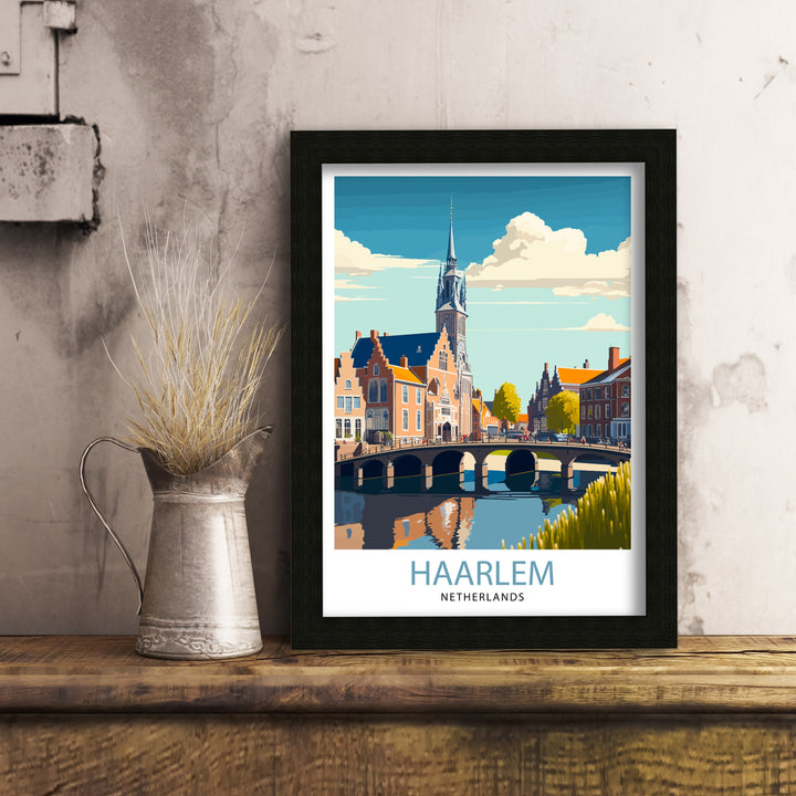 Haarlem Travel Poster Haarlem Wall Art Haarlem Home Decor Haarlem Illustration Haarlem Netherlands Travel Poster