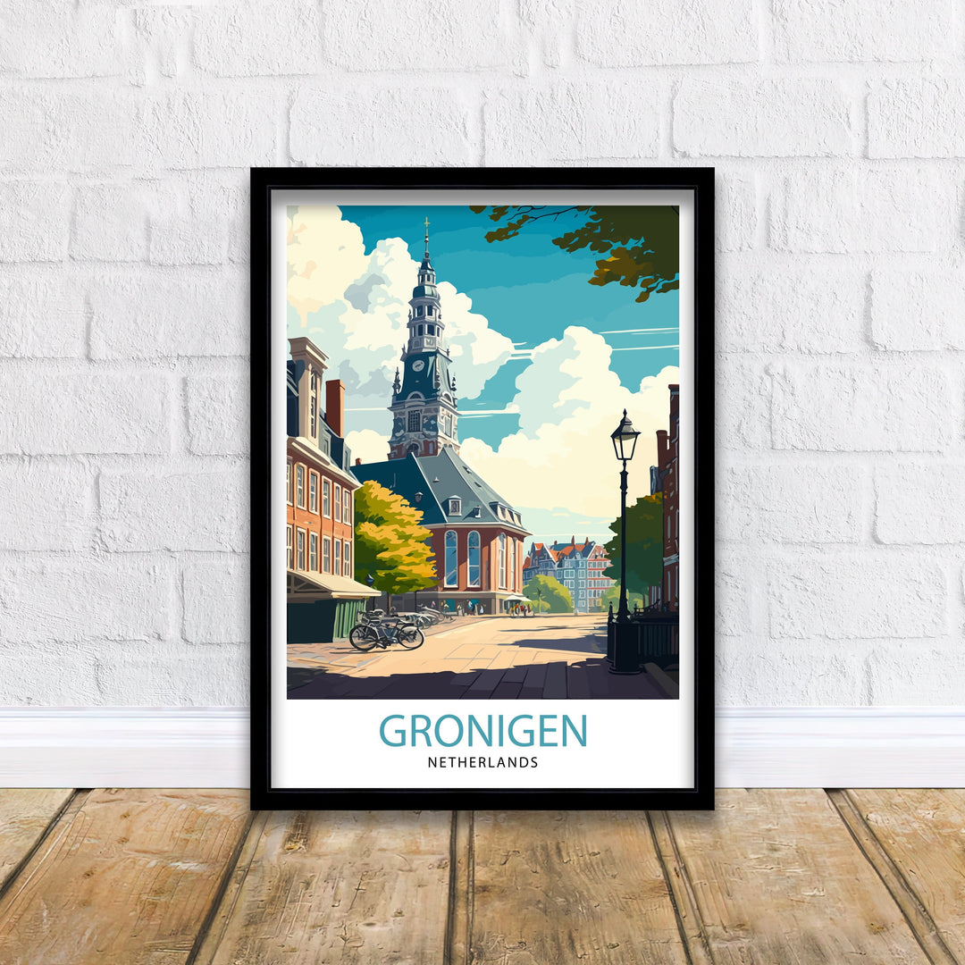 Groningen Netherlands Travel Poster Groningen