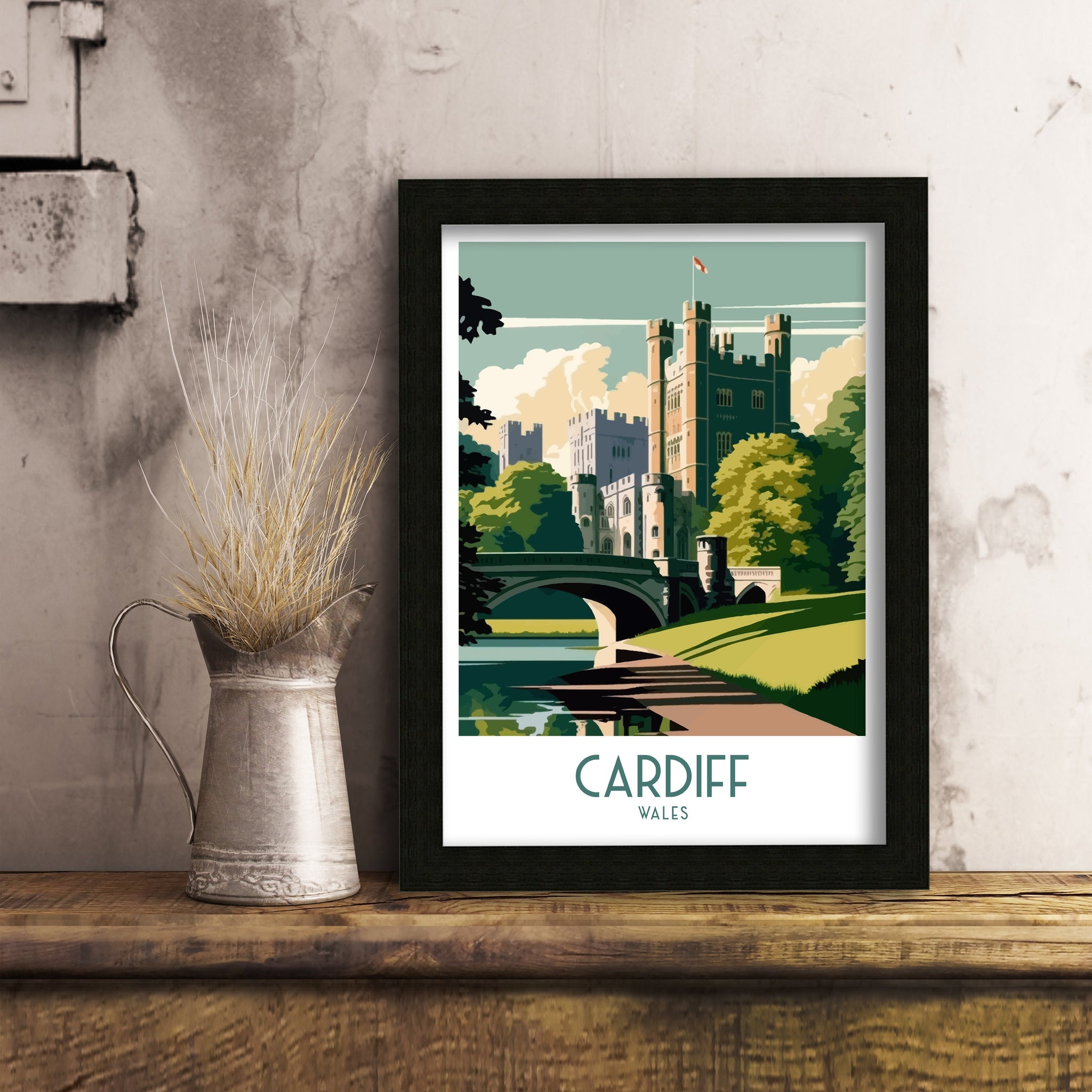 Cardiff Castle Travel Print | Wales Architecture Poster