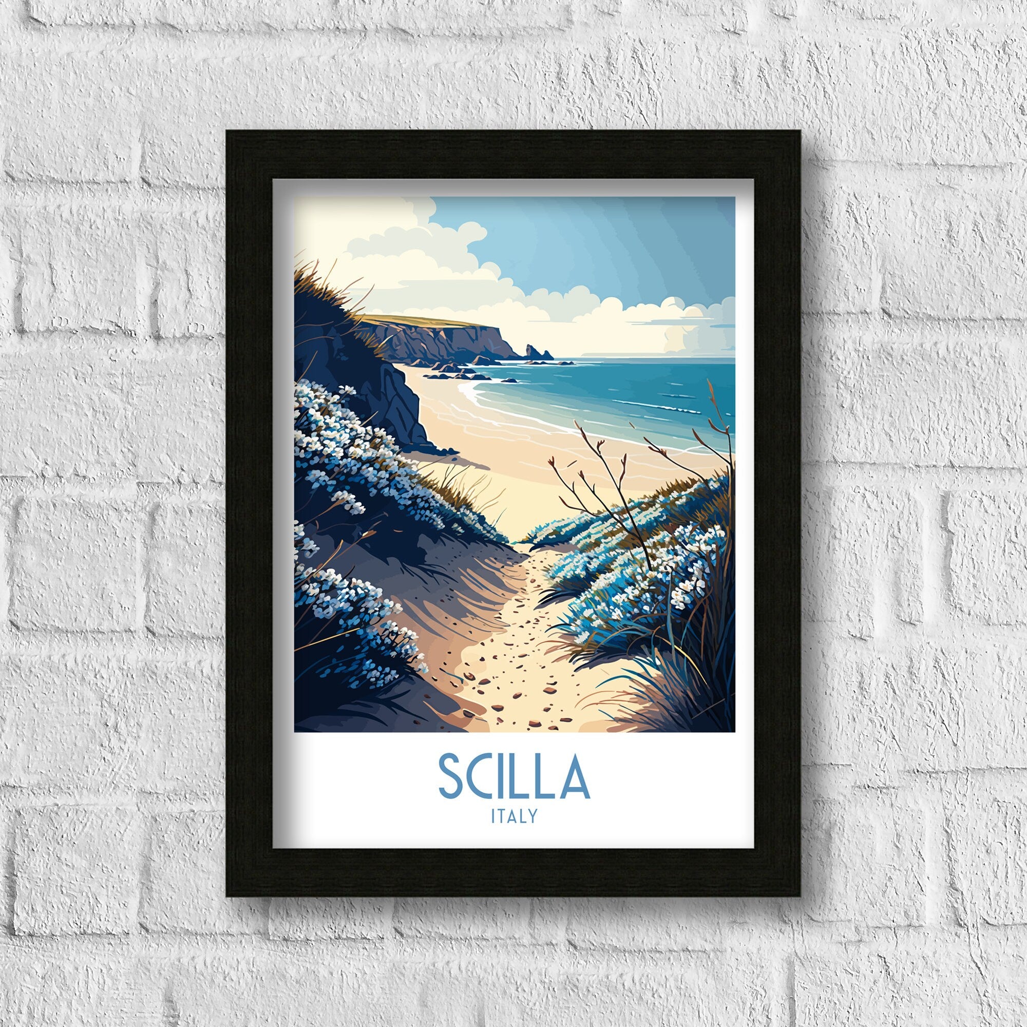 Scilla Italy Coastal Art Print | Travel Poster
