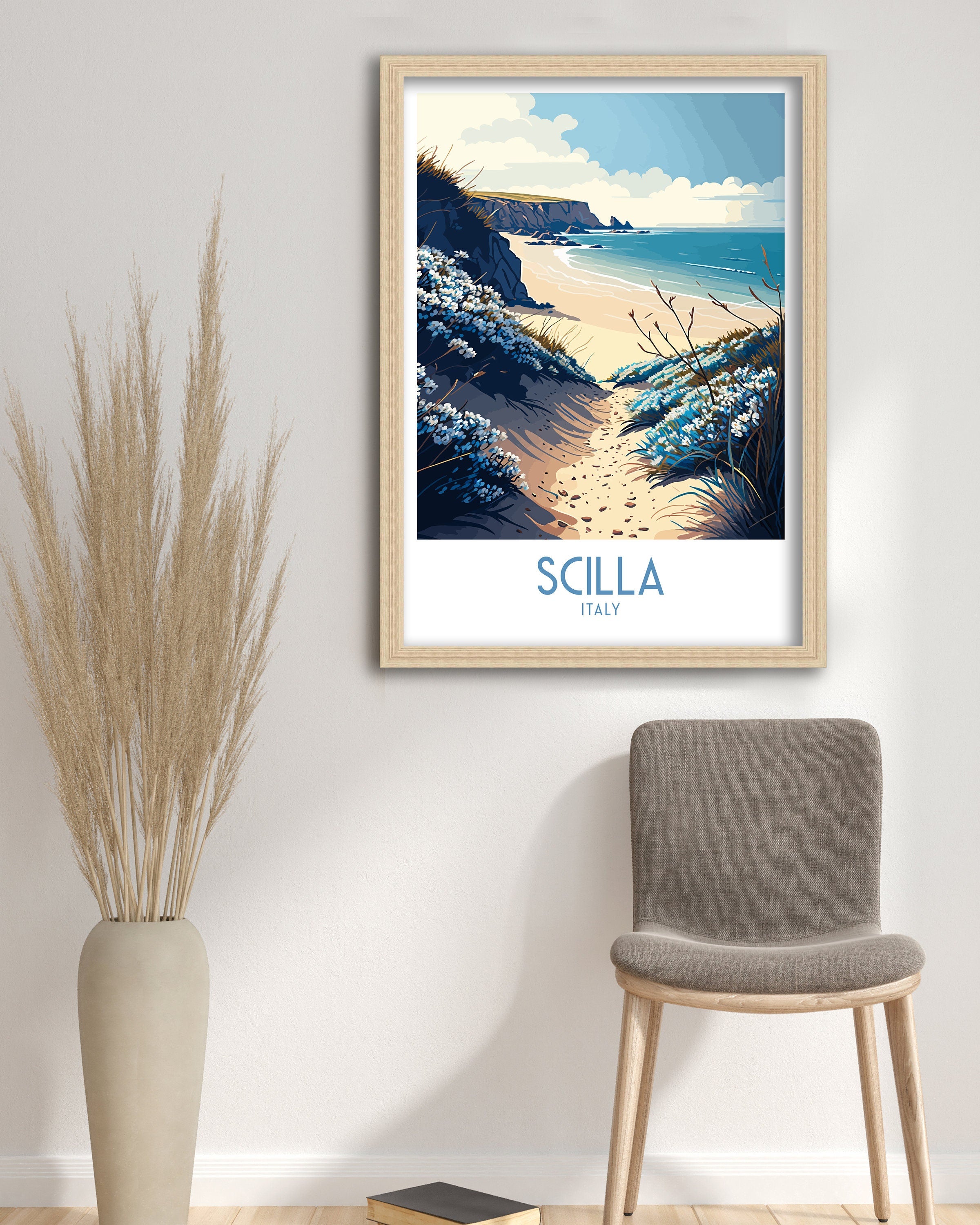 Scilla Italy Coastal Art Print | Travel Poster