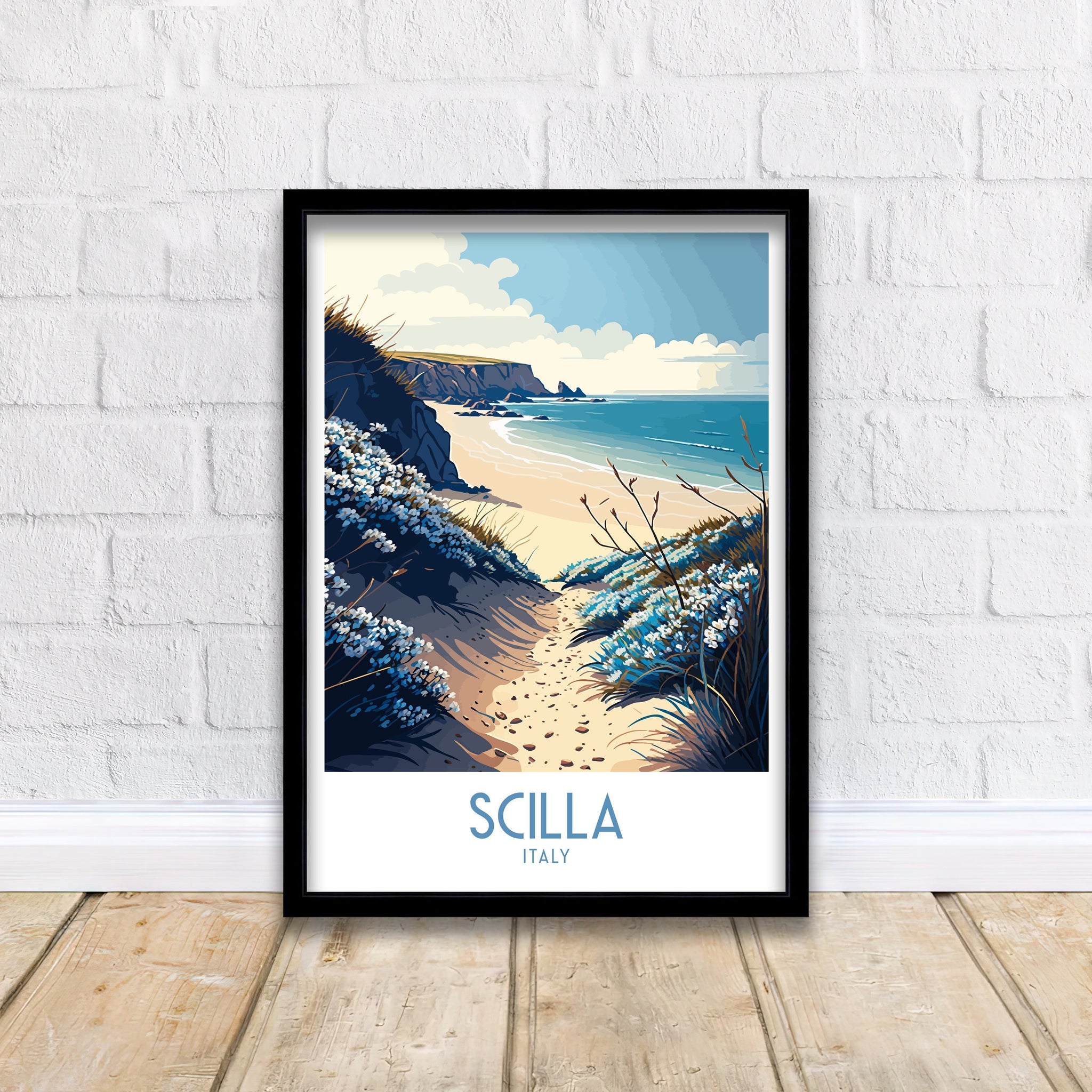 Scilla Italy Coastal Art Print | Travel Poster