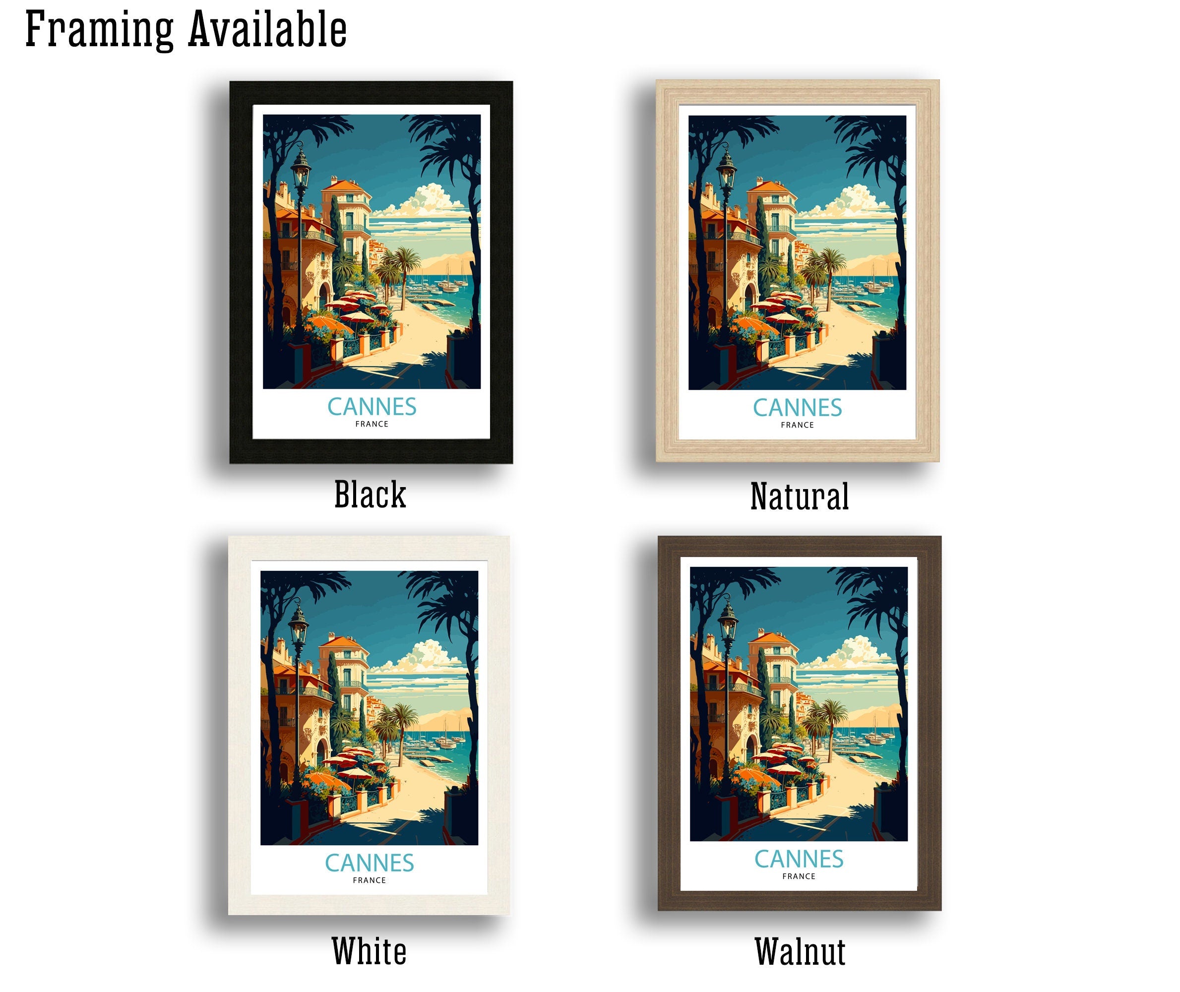 Cannes French Riviera Art Print - France Travel Poster
