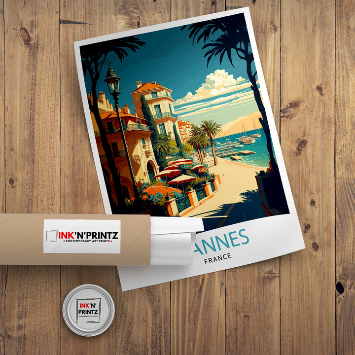 Cannes French Riviera Travel Poster - Cannes Wall Art, France Travel Poster, Gift for Travelers, Home Living Decor