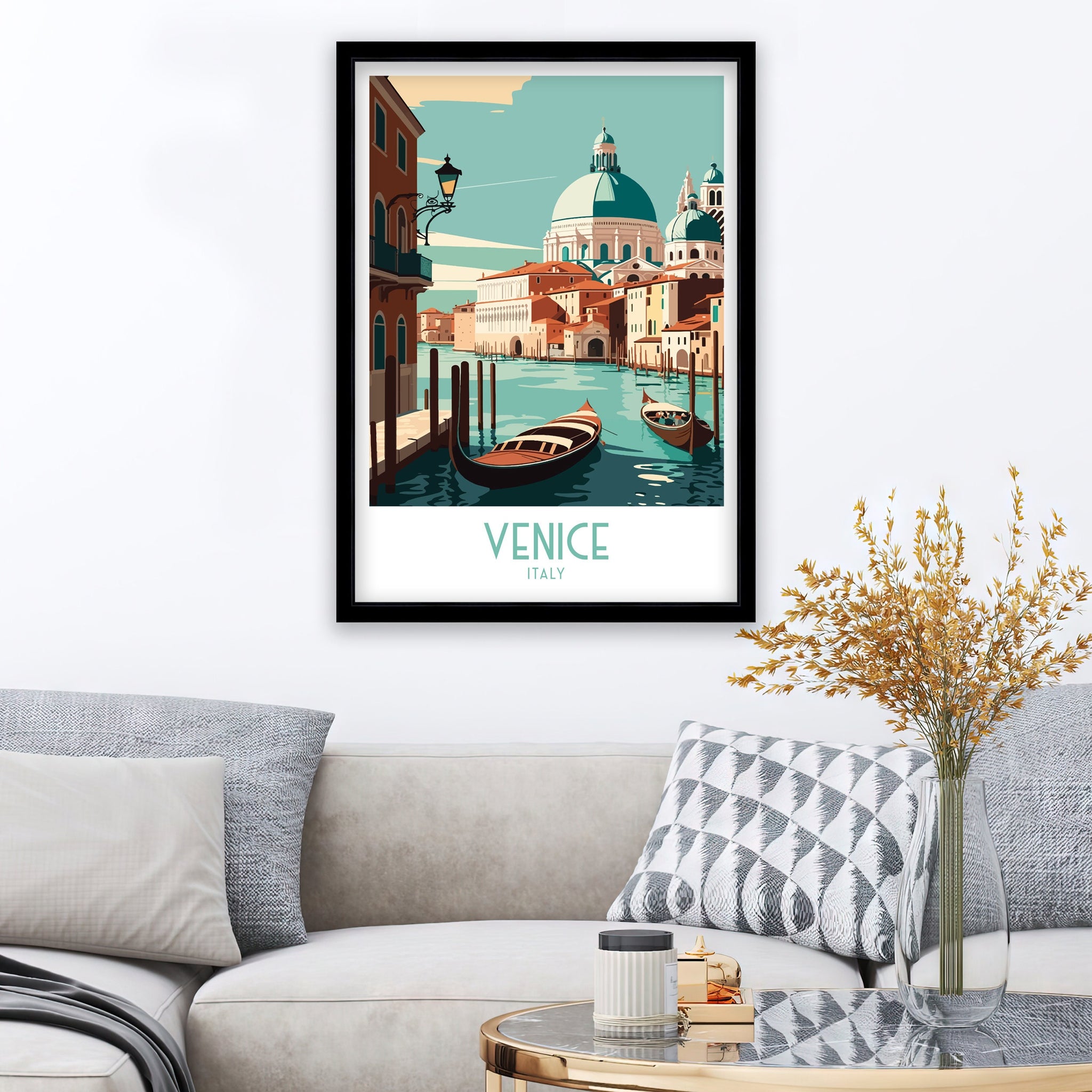 Venice Italy Travel Poster, Canal City Print