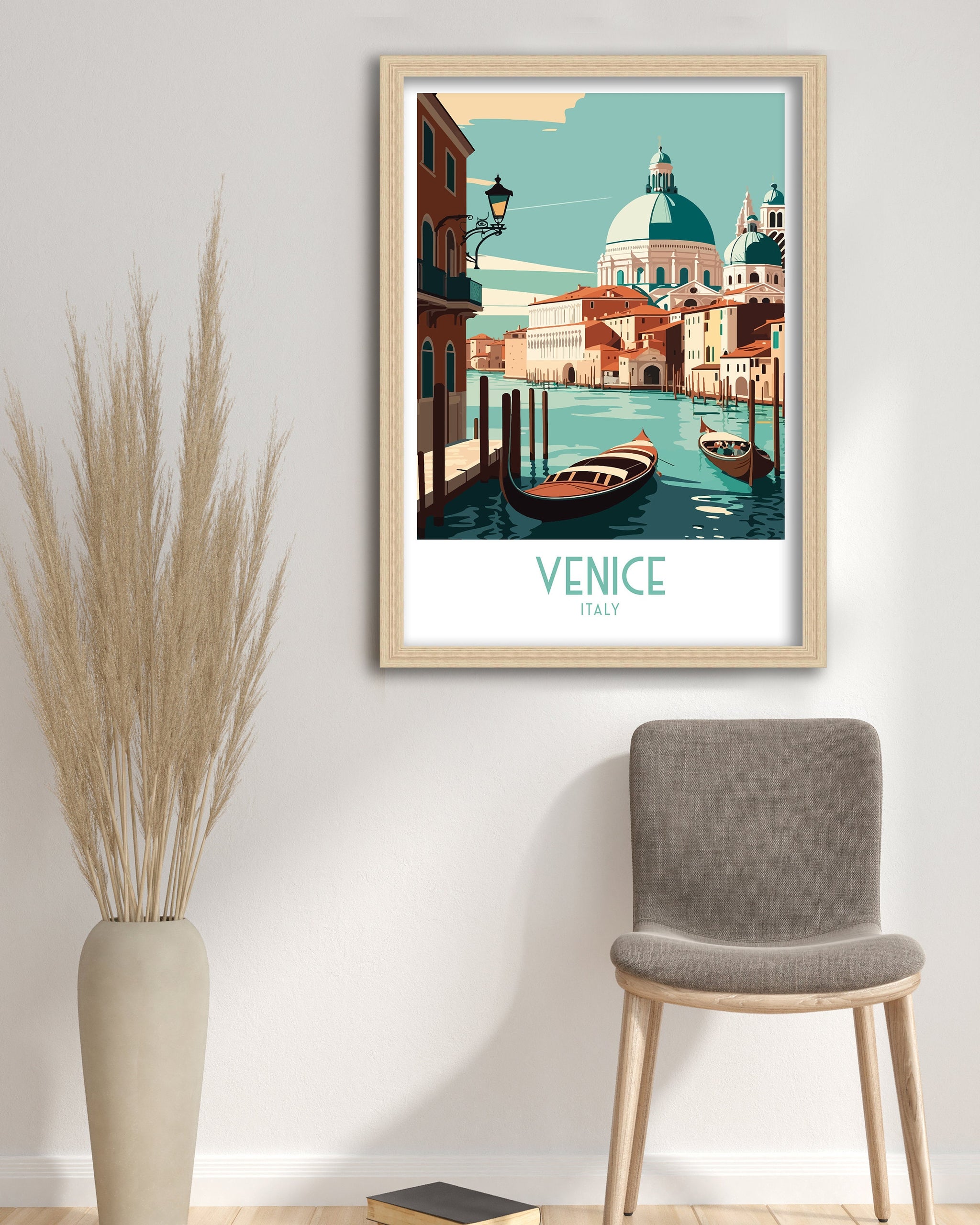 Venice Italy Travel Poster, Canal City Print