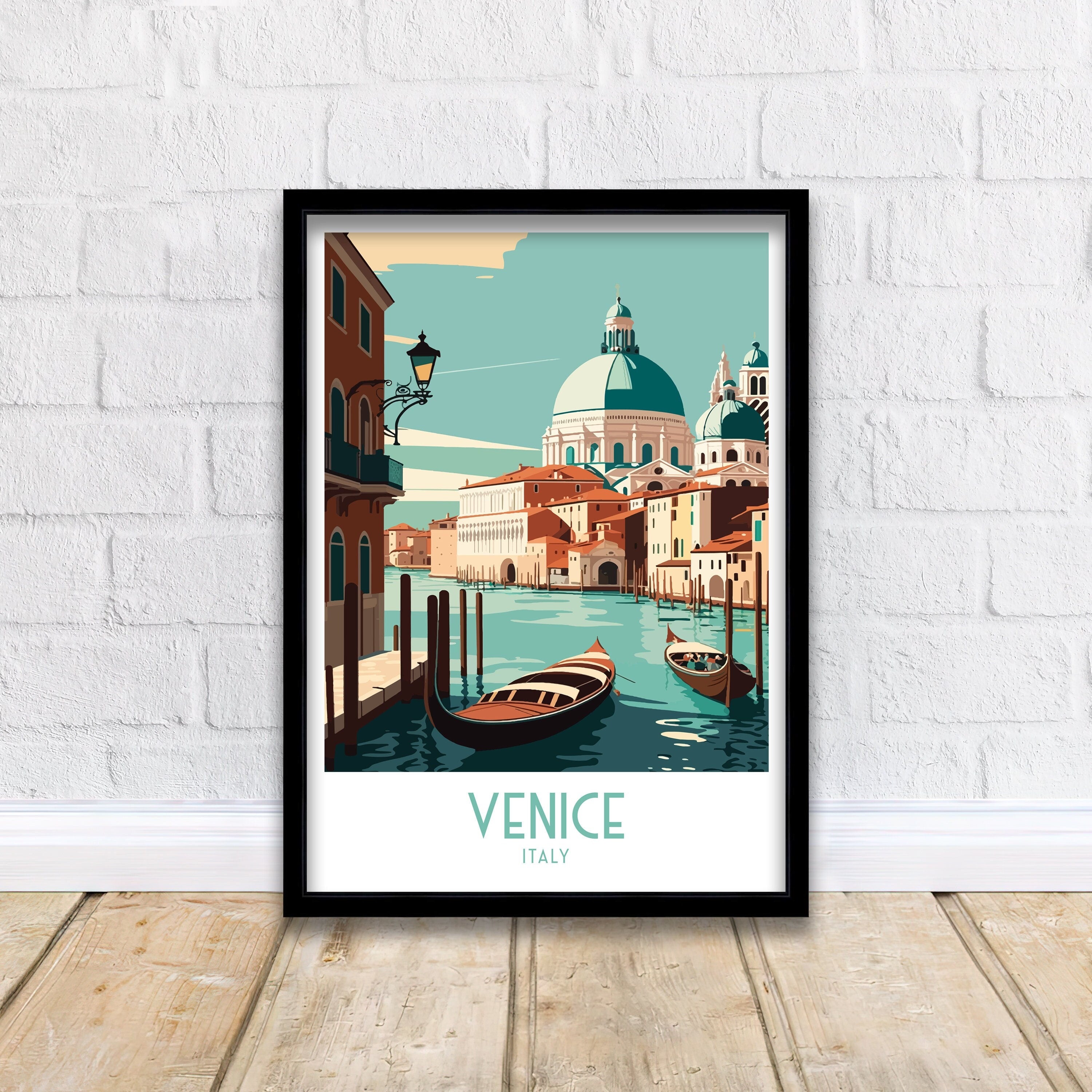 Venice Italy Travel Poster, Canal City Print