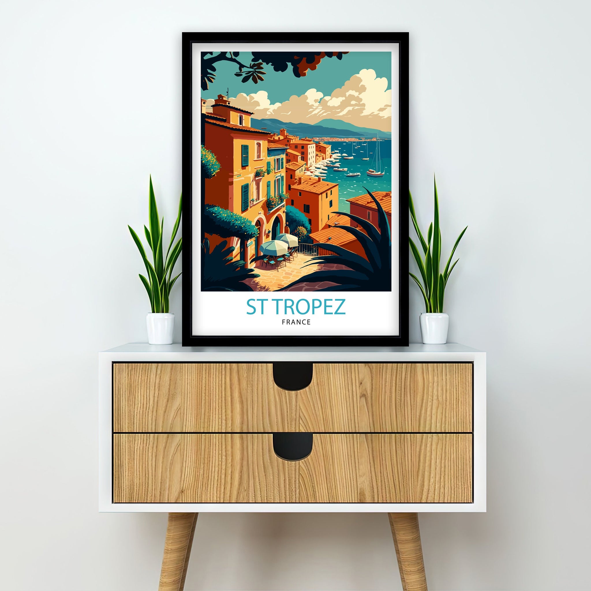 St. Tropez Travel Poster | French Riviera Home Decor