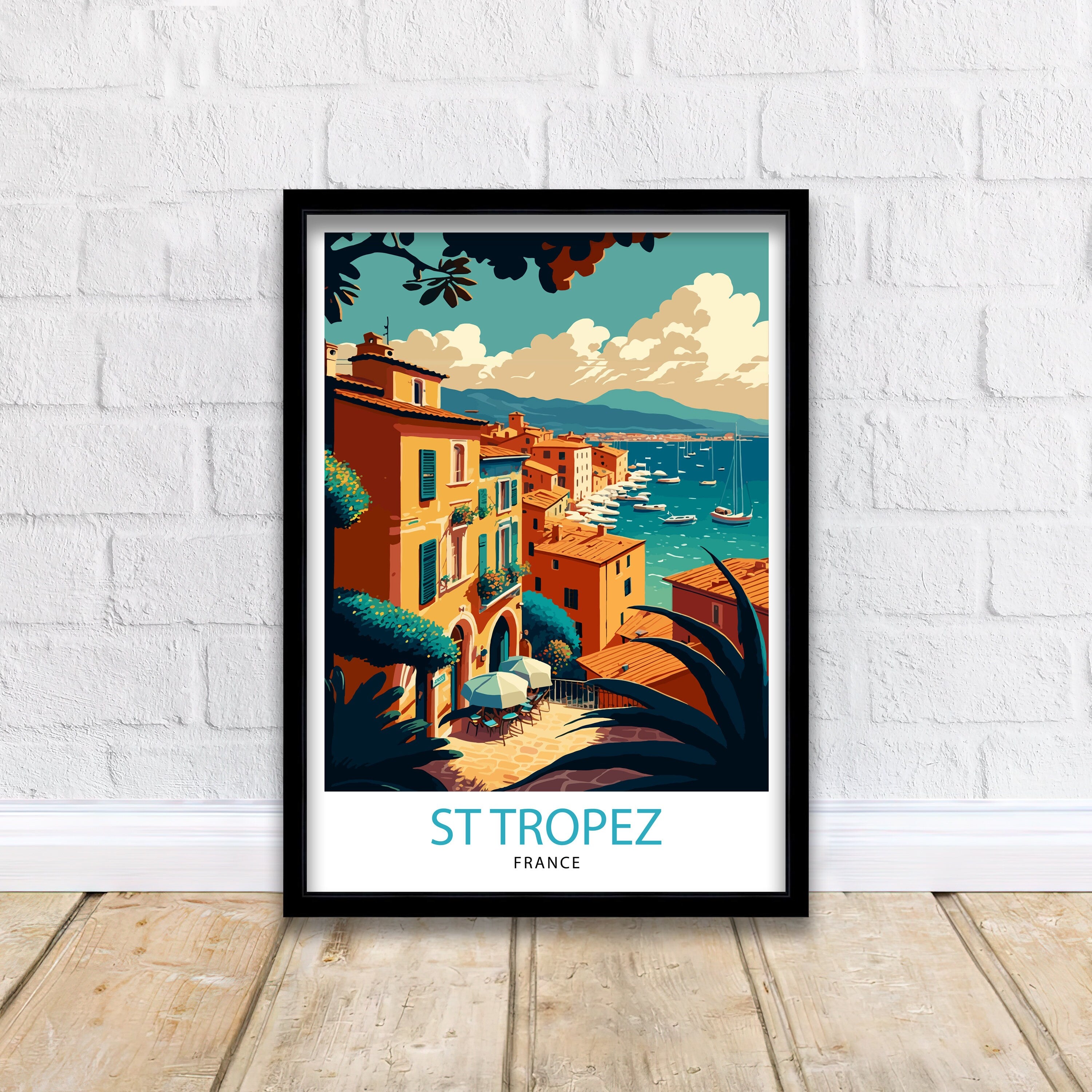 St. Tropez Travel Poster | French Riviera Home Decor