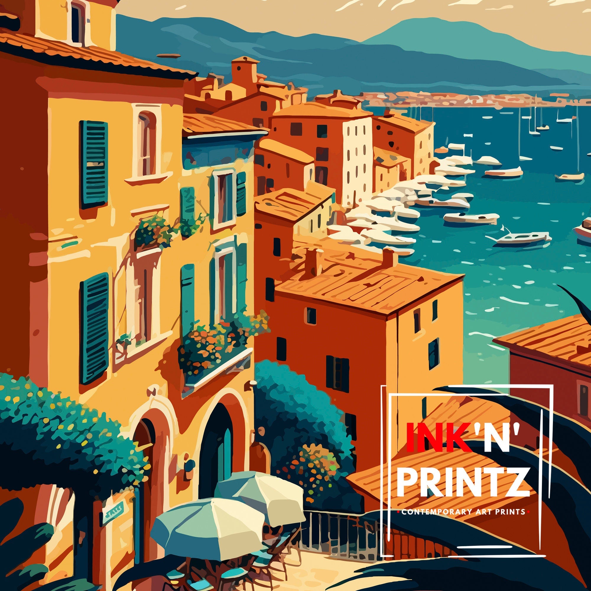 St. Tropez Travel Poster | French Riviera Home Decor
