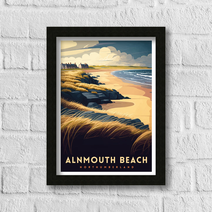 Alnmouth Beach Northumberland Travel Poster Alnmouth