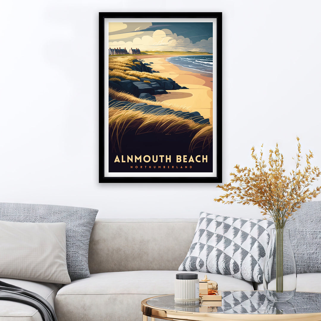 Alnmouth Beach Northumberland Travel Poster Alnmouth