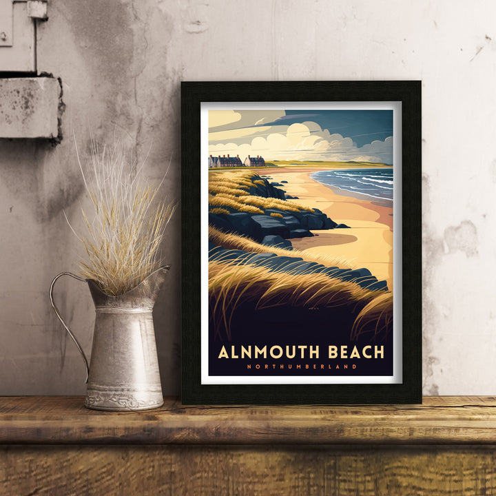 Alnmouth Beach Northumberland Travel Poster Alnmouth