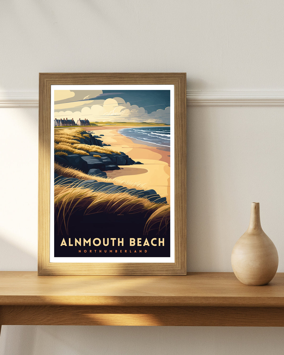 Alnmouth Beach Northumberland Travel Poster Alnmouth