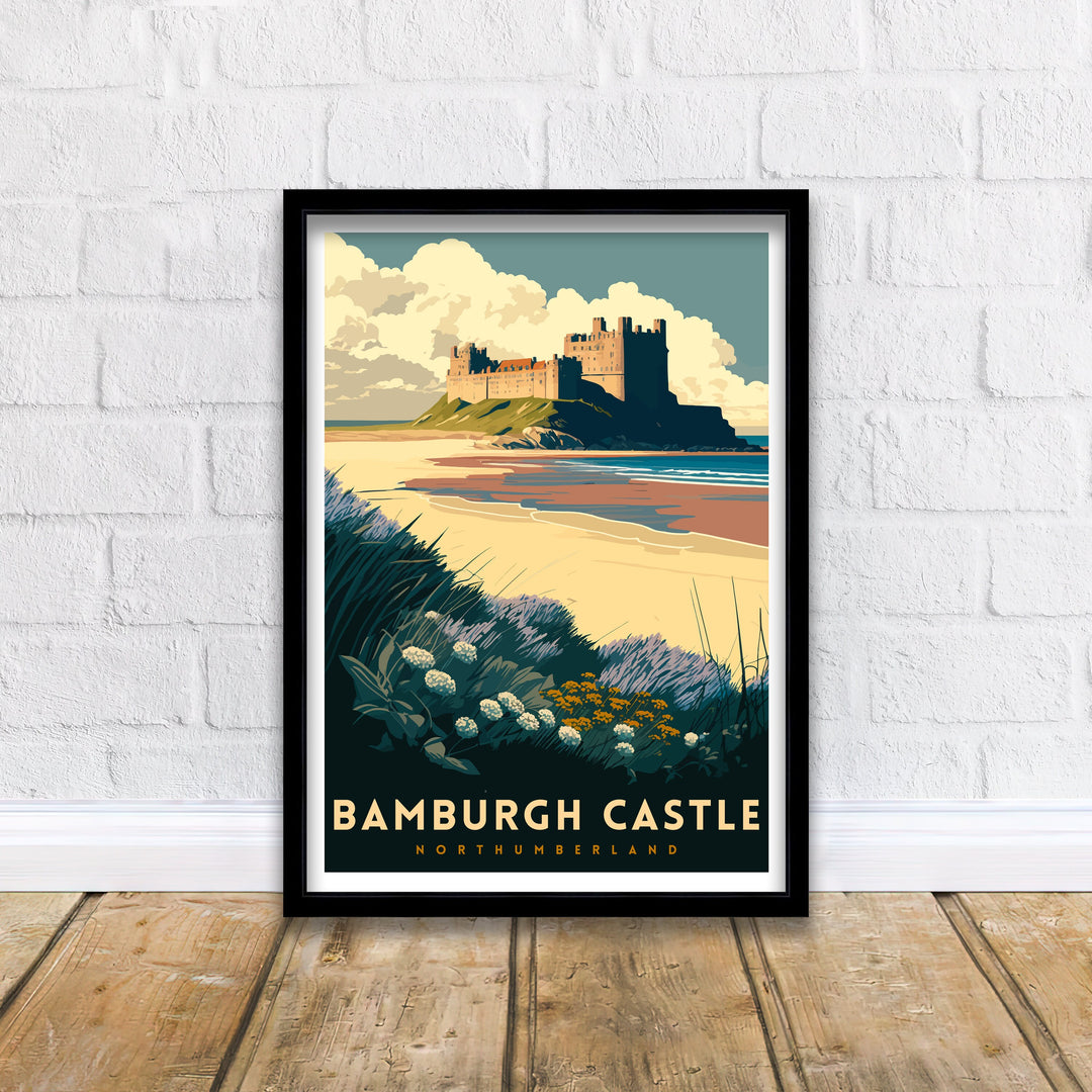 Bamburgh Castle Northumberland Travel Poster Bamburgh Castle