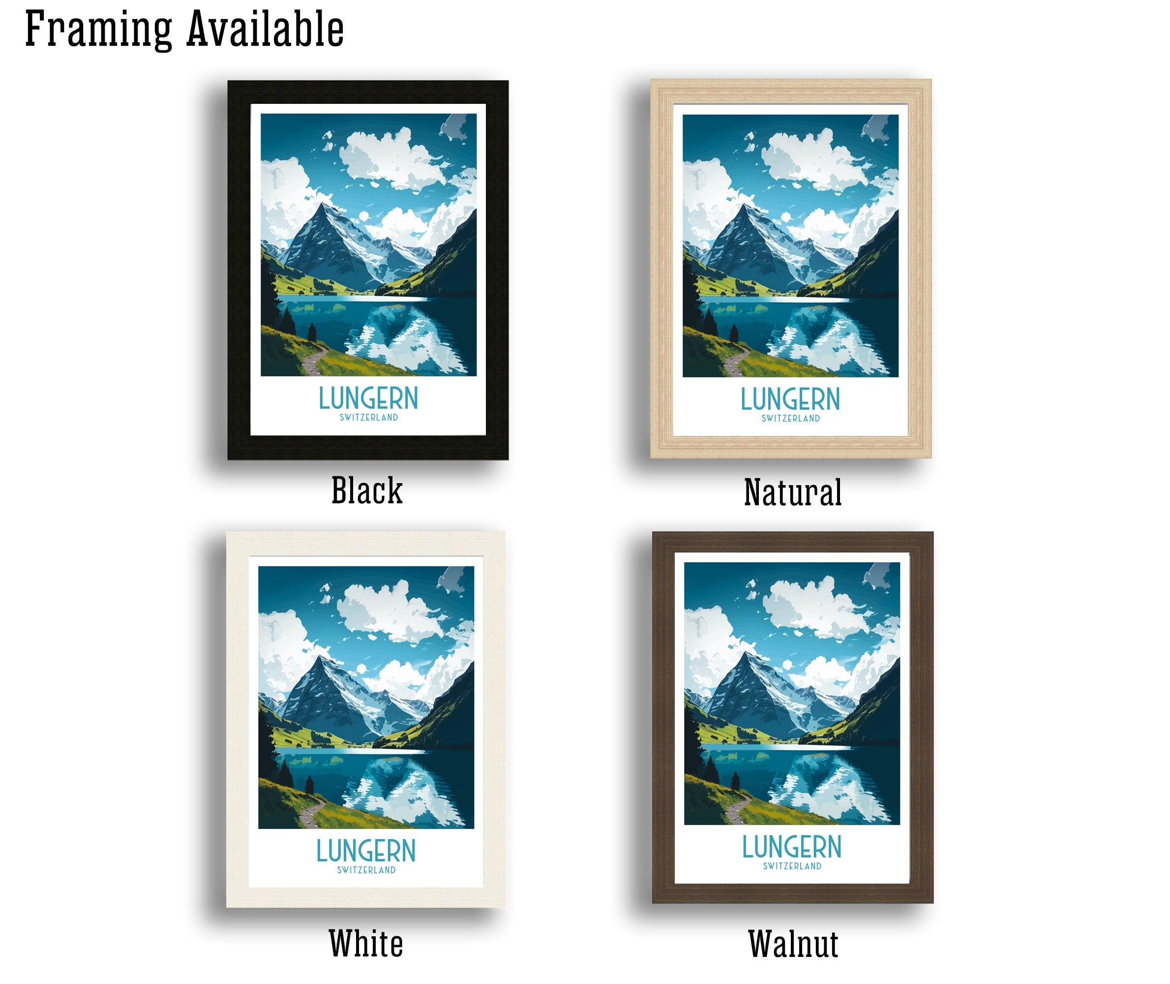 Lungern Switzerland Travel Print | Swiss Landscape Wall Decor