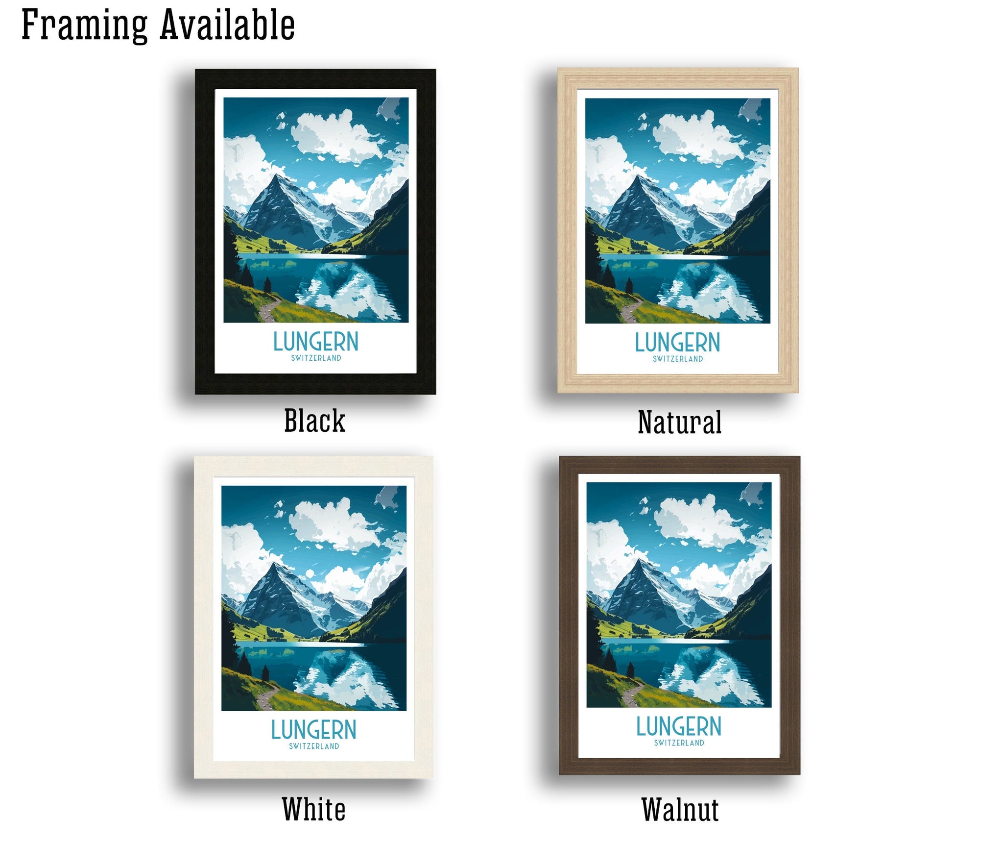 Lungern Switzerland Travel Print | Swiss Landscape Wall Decor