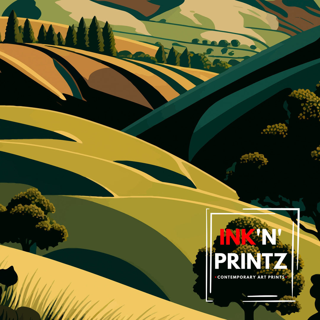 Shropshire Hills Travel Poster Shropshire