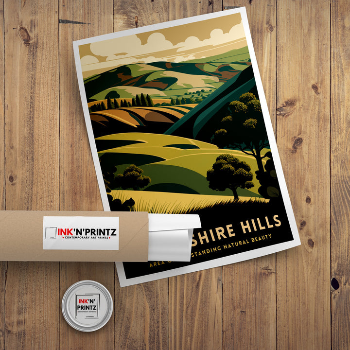 Shropshire Hills Travel Poster Shropshire