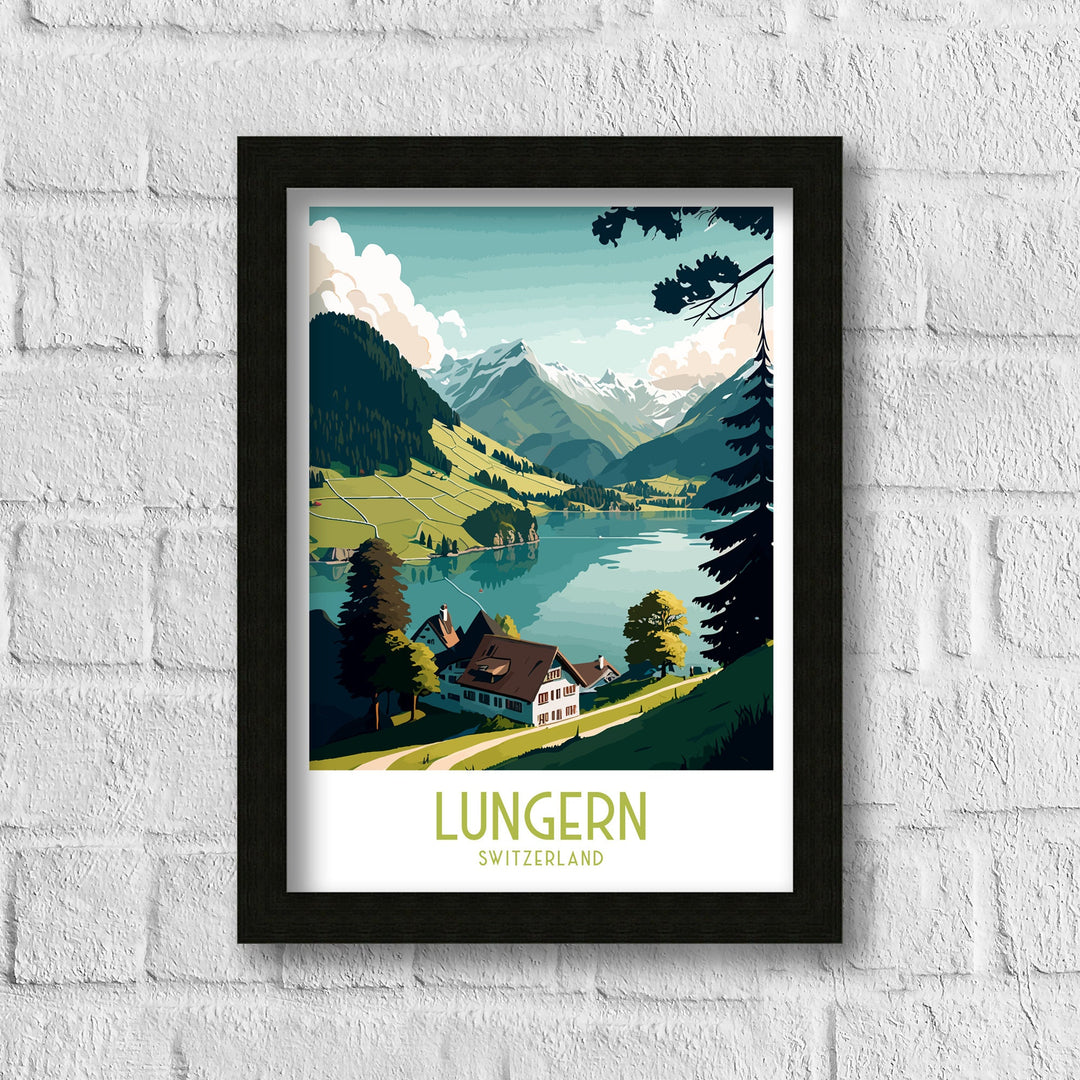 Lungern Travel Poster Lungern