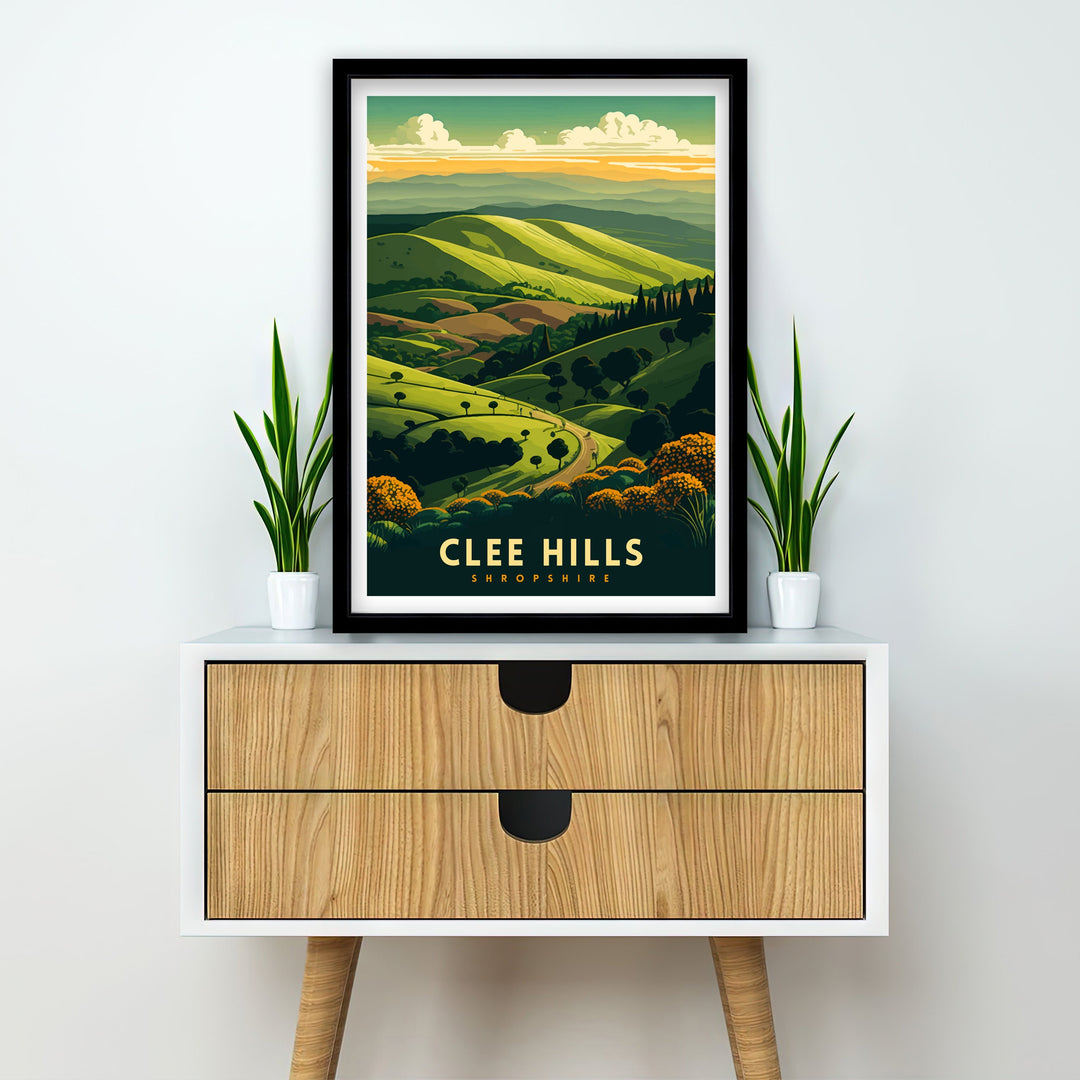 Clee Hills Travel Poster