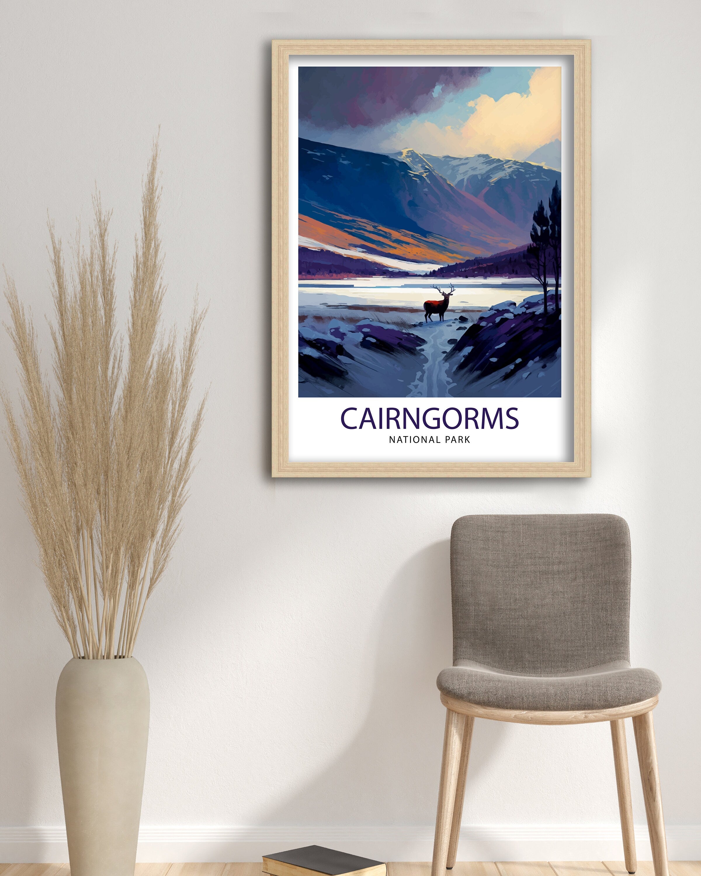 Cairngorms National Park Art Print, Scotland Travel Poster