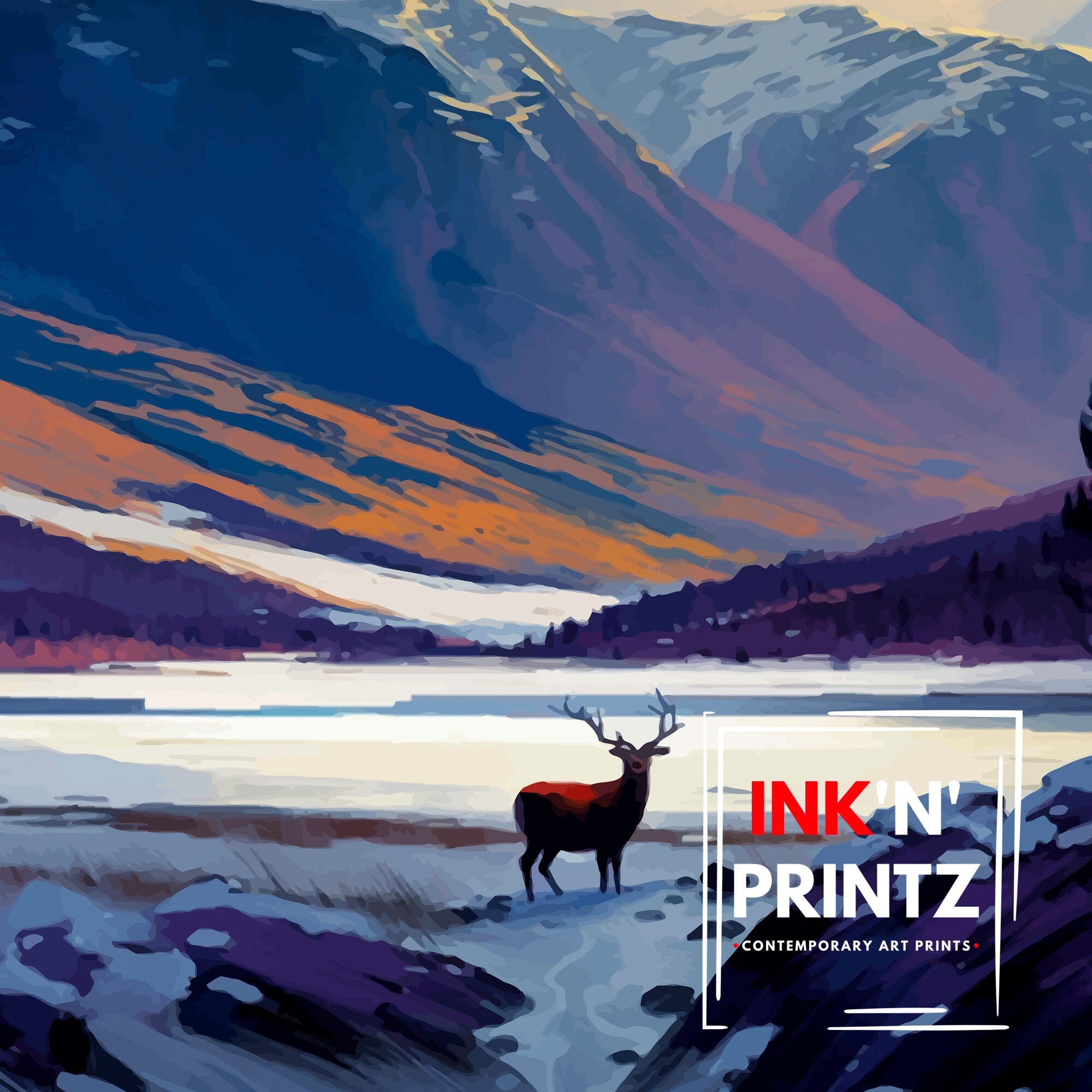 Cairngorms National Park Art Print, Scotland Travel Poster