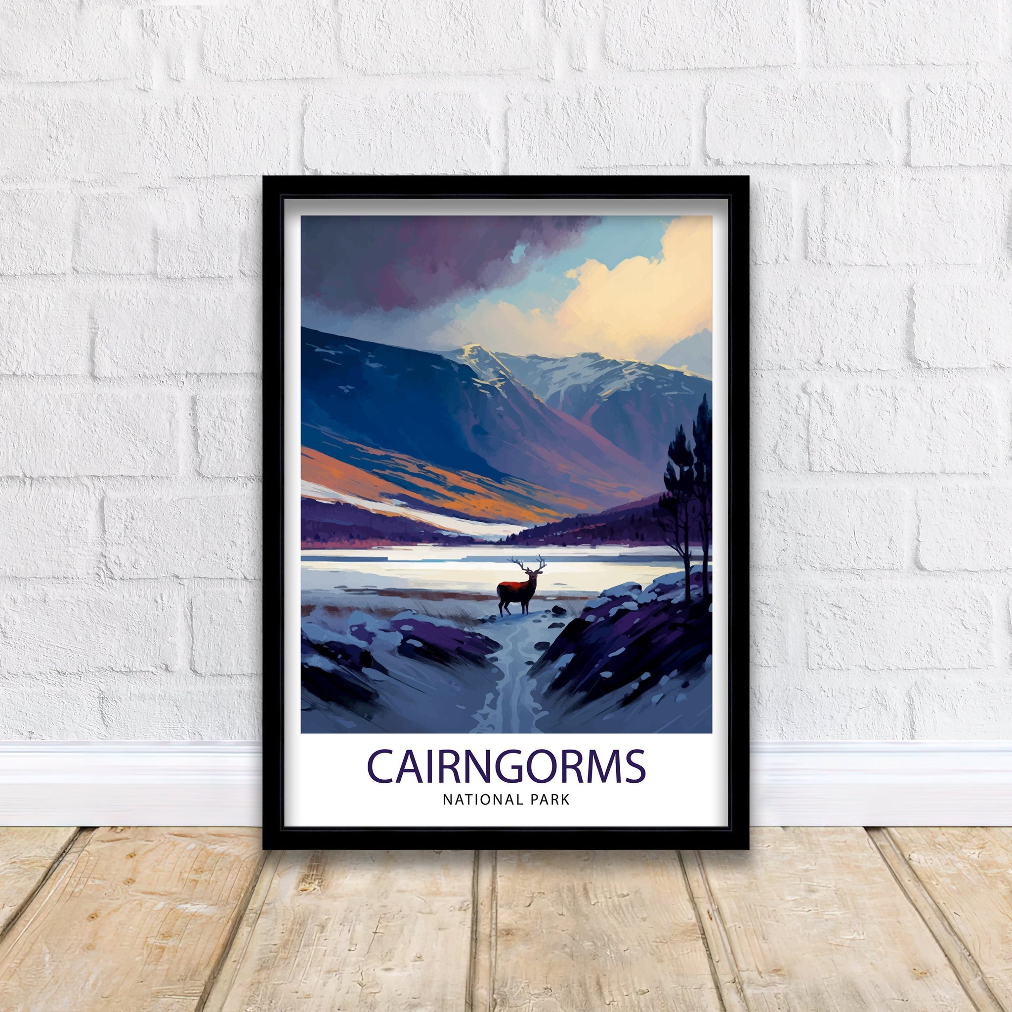 Cairngorms National Park Art Print, Scotland Travel Poster