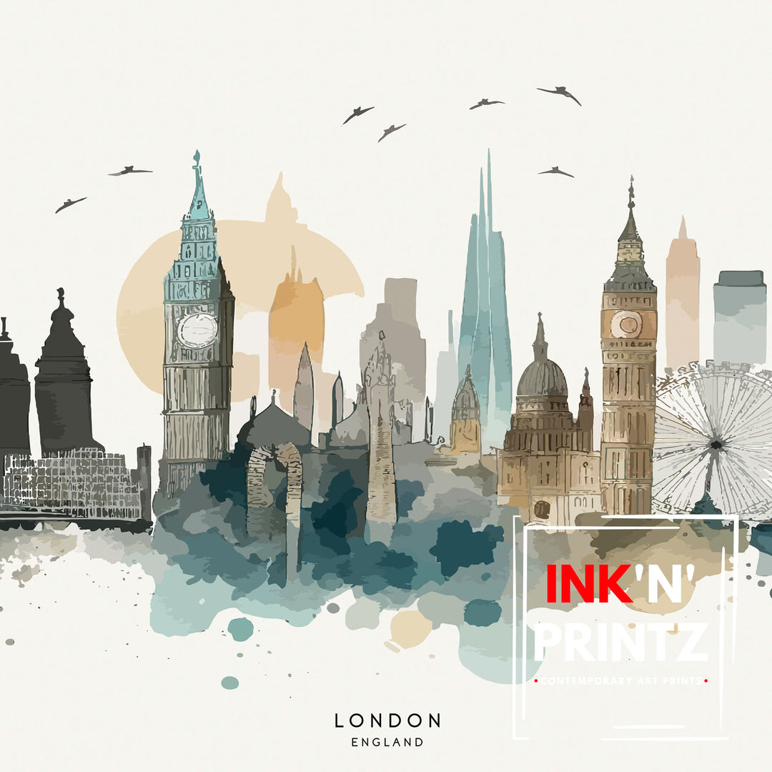 London Skyline Art Poster