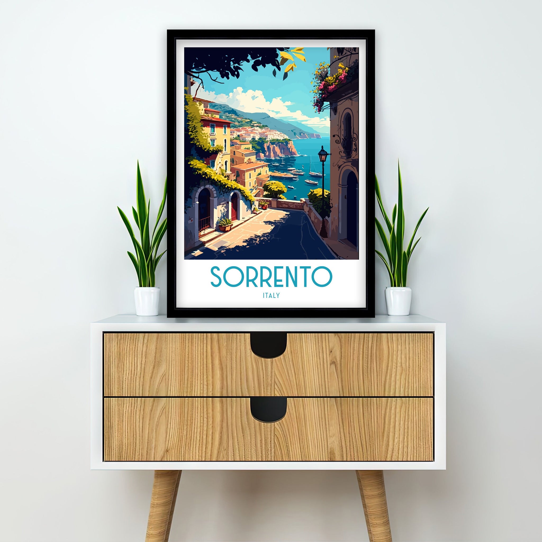 Sorrento Italy Coastal Art Print – Travel Poster