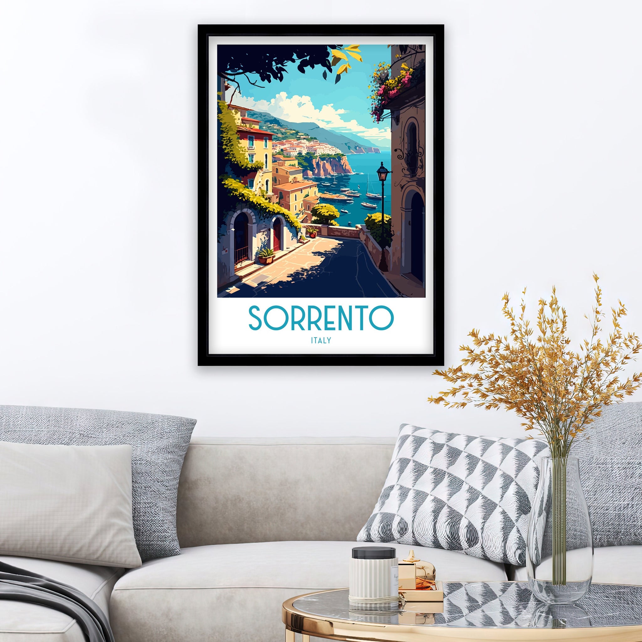 Sorrento Italy Coastal Art Print – Travel Poster