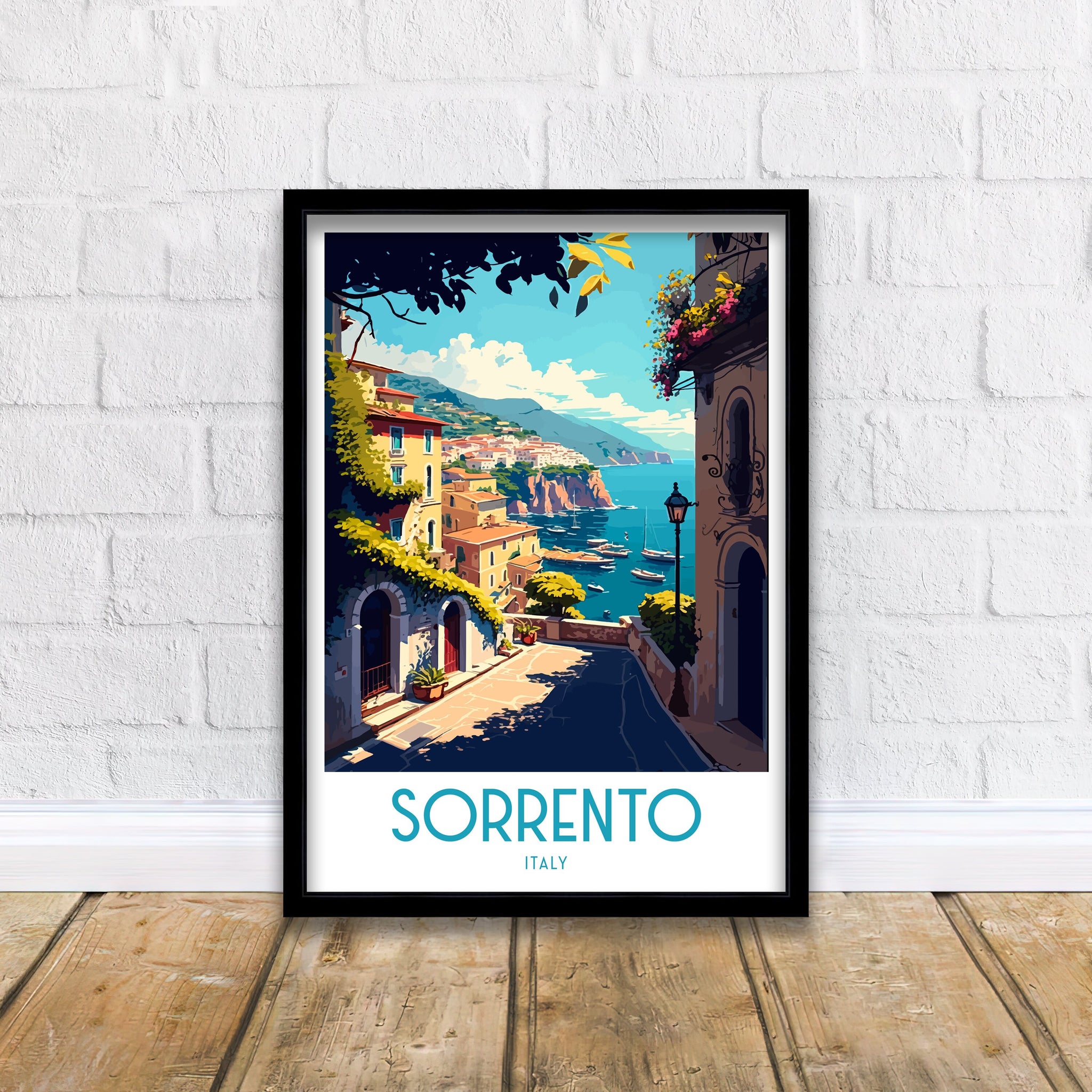 Sorrento Italy Coastal Art Print – Travel Poster