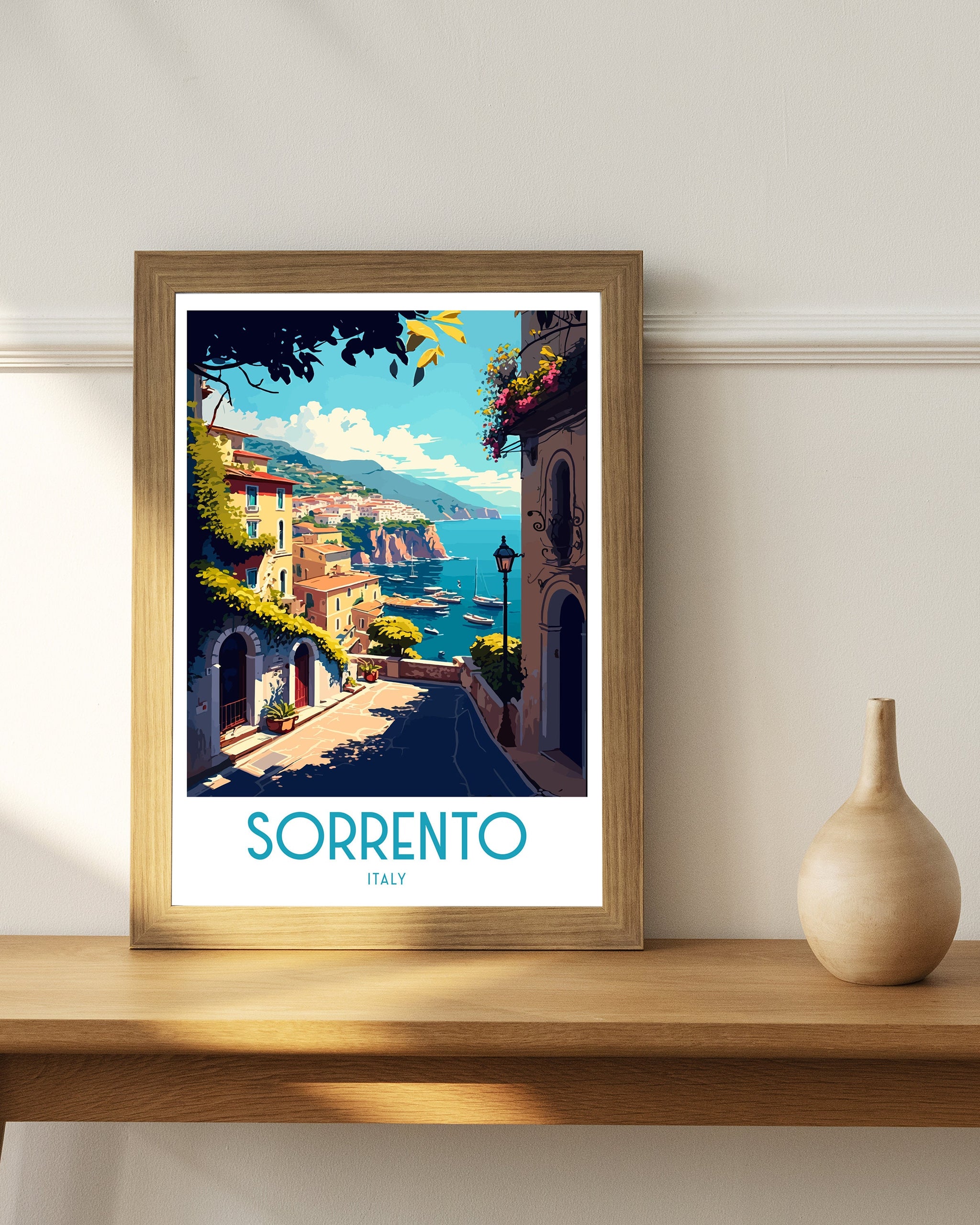 Sorrento Italy Coastal Art Print – Travel Poster