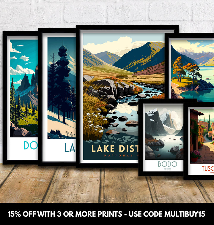 Skiddaw Lake District Travel Poster Wall Art Decor Skiddaw Illustration Travel Poster Gift Lake District Home Decor