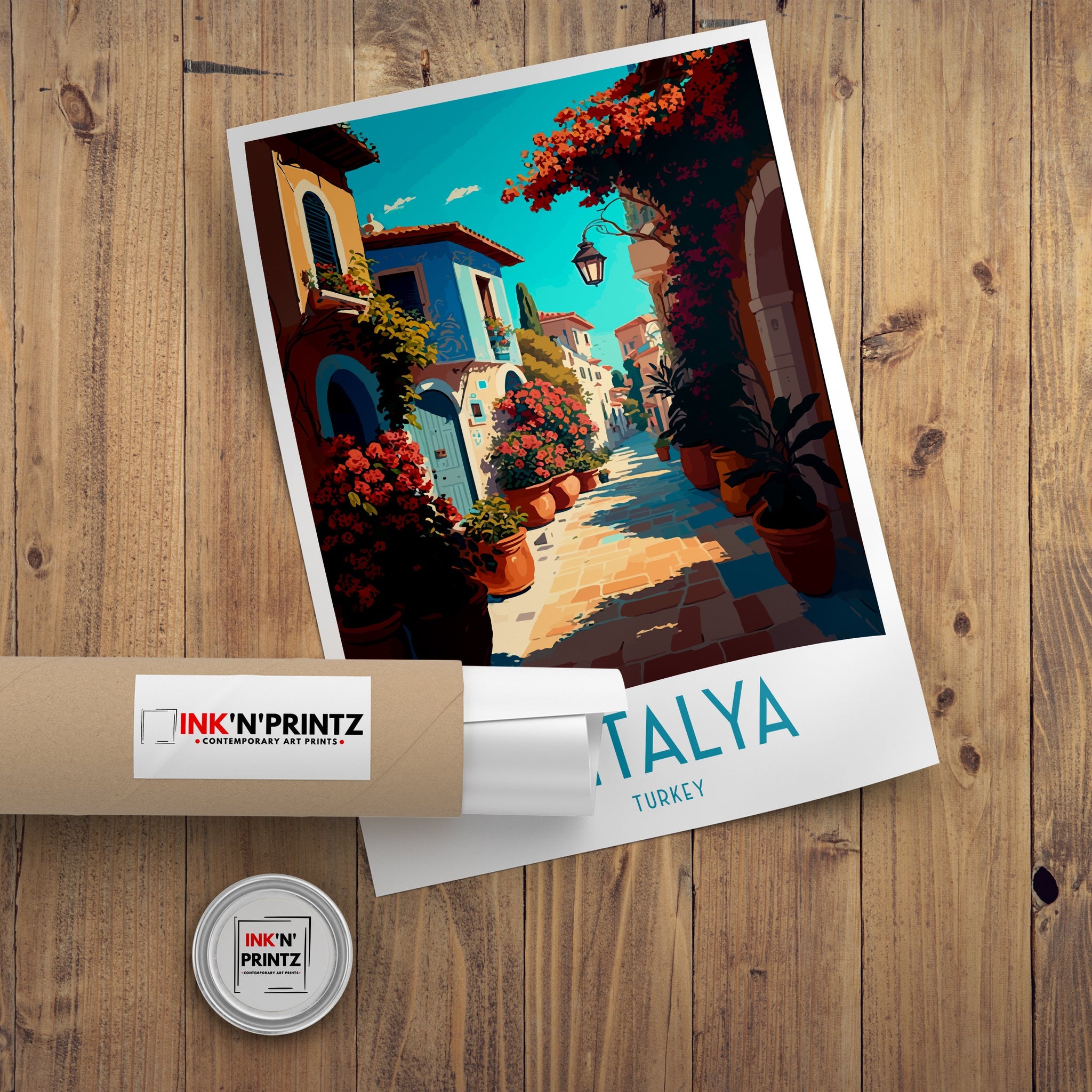 Antalya Turkey Travel Poster, Turquoise Coast Art Print