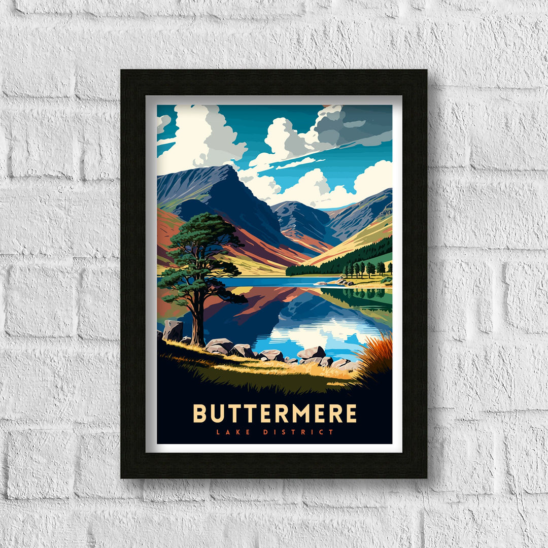 Buttermere Lake District Travel Poster Buttermere Wall Art Buttermere Home Decor Buttermere Illustration Travel Poster Gift for Lake District