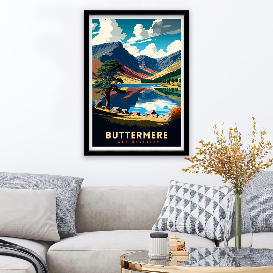 Buttermere Lake District Travel Poster Buttermere Wall Art Buttermere Home Decor Buttermere Illustration Travel Poster Gift for Lake District