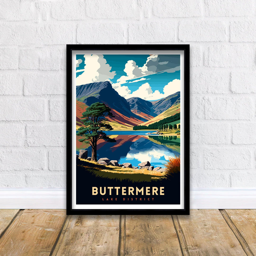 Buttermere Lake District Travel Poster Buttermere Wall Art Buttermere Home Decor Buttermere Illustration Travel Poster Gift for Lake District