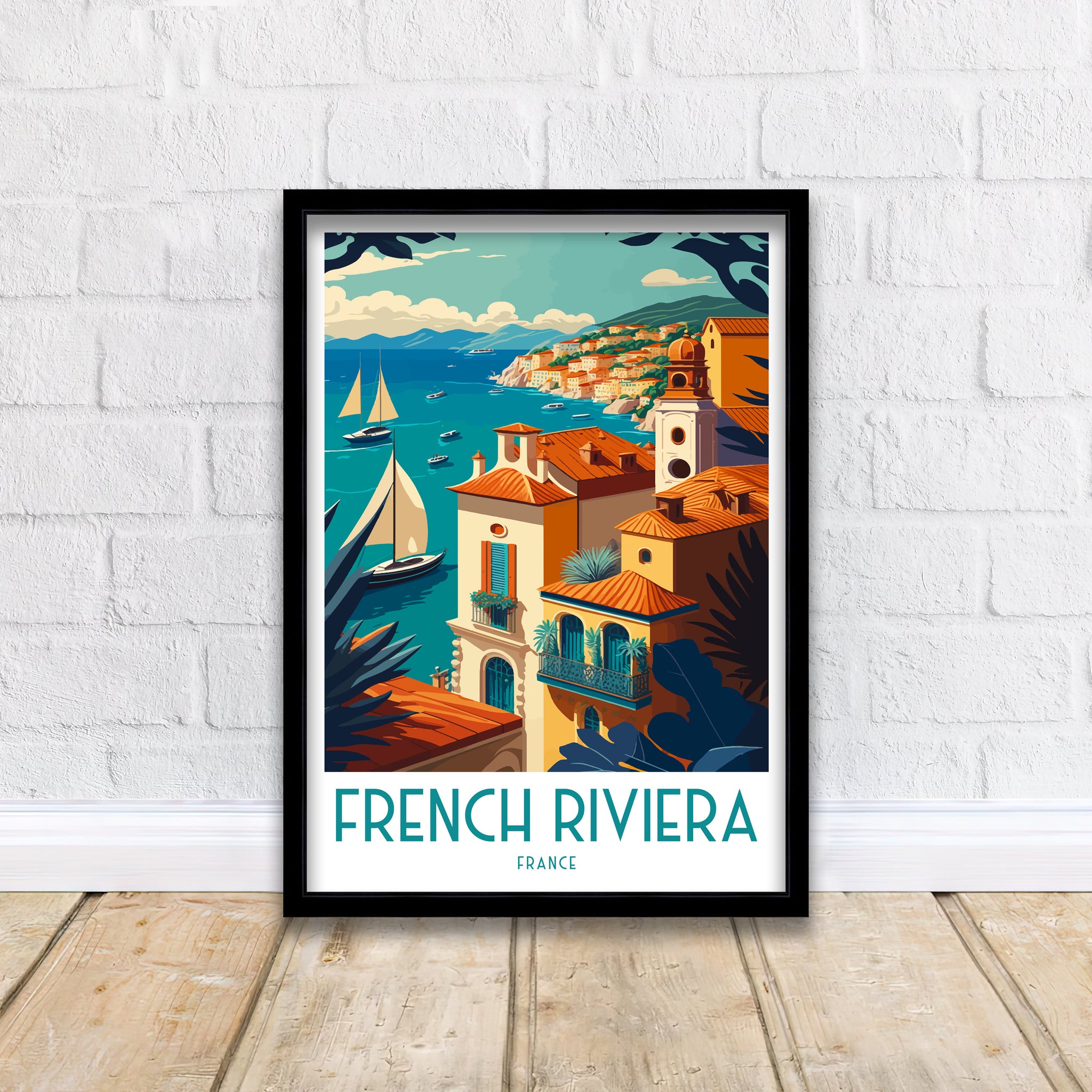 French Riviera Travel Print – Coastal France Art