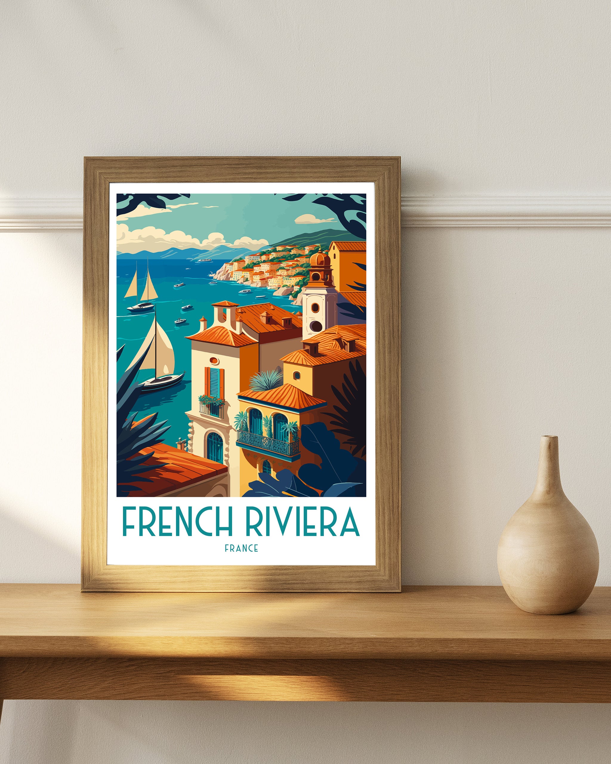 French Riviera Travel Print – Coastal France Art
